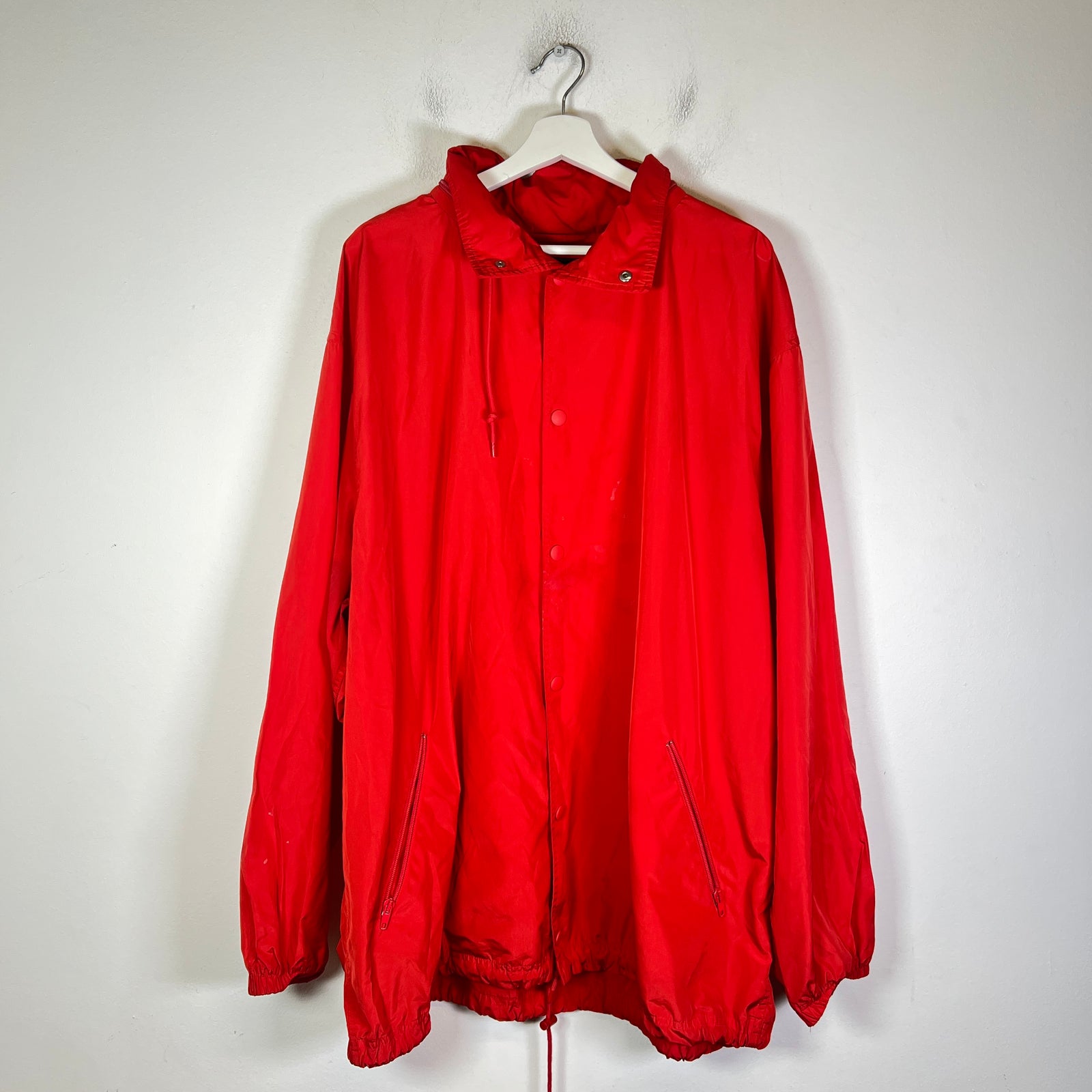Balenciaga Red Tonal Logo Windbreaker