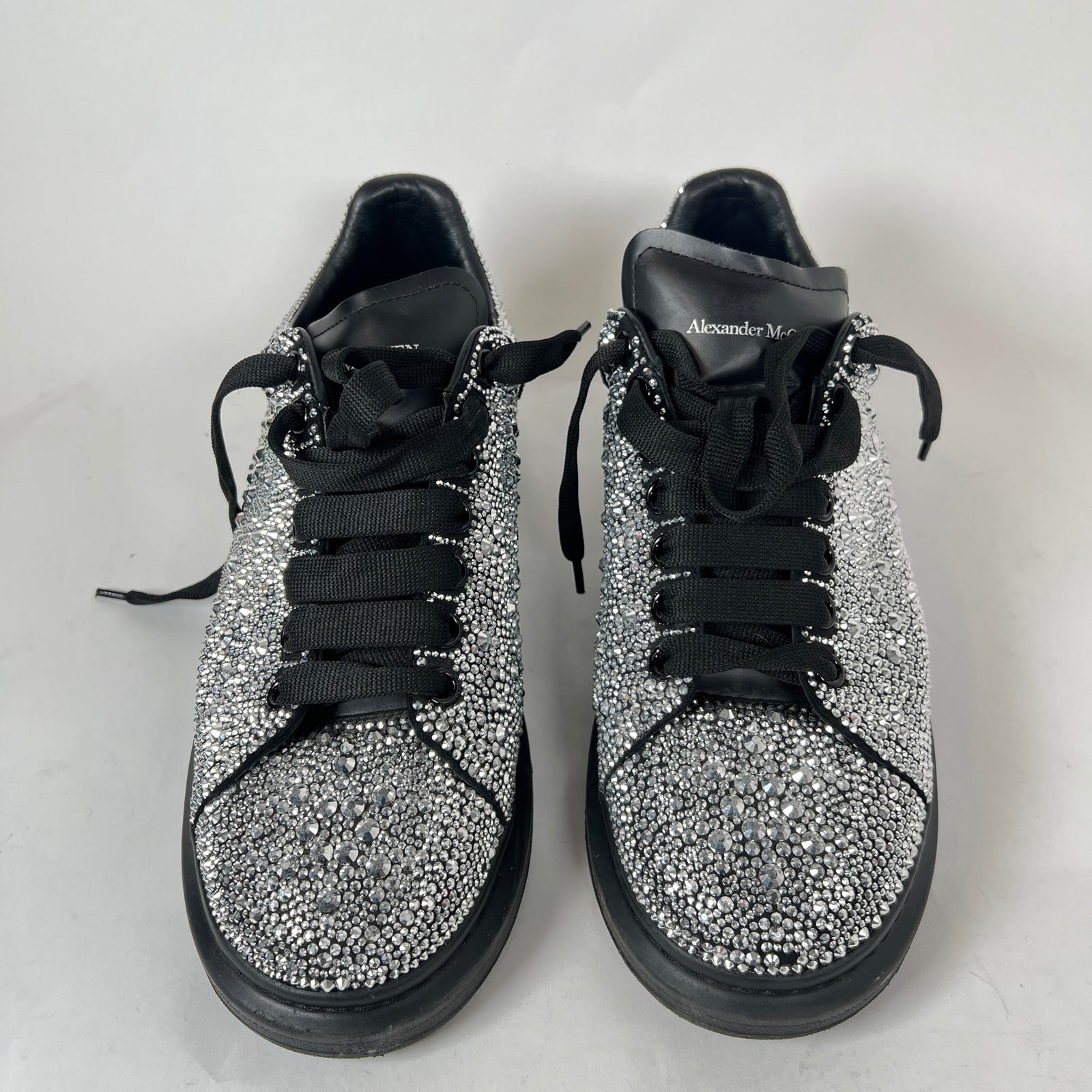 Alexander McQueen Black/Silver Crystal Sneaker Size 43