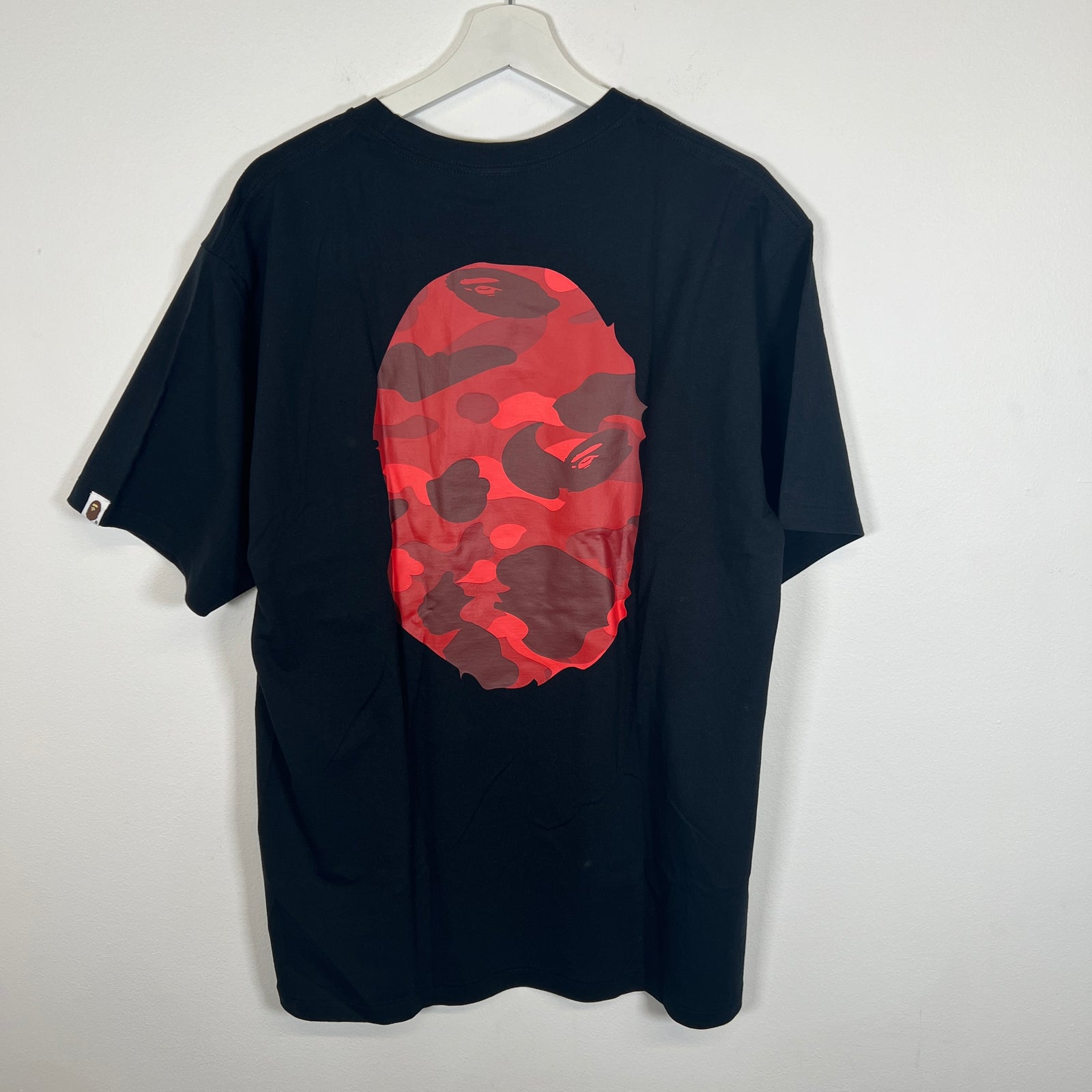Bape Black/Red Camo Ape Head Tee Size XL
