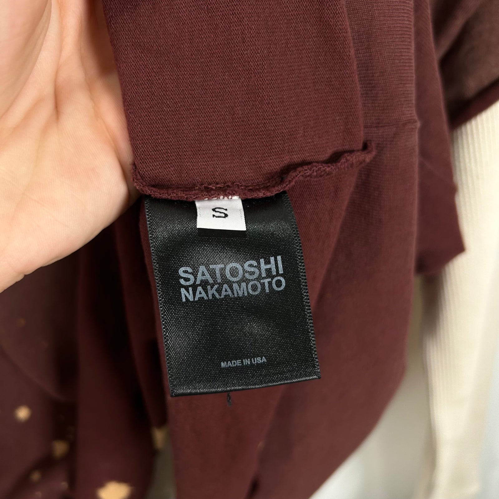 Satoshi Nakamoto Red Distressed Luke Thermal T-Shirt Size L