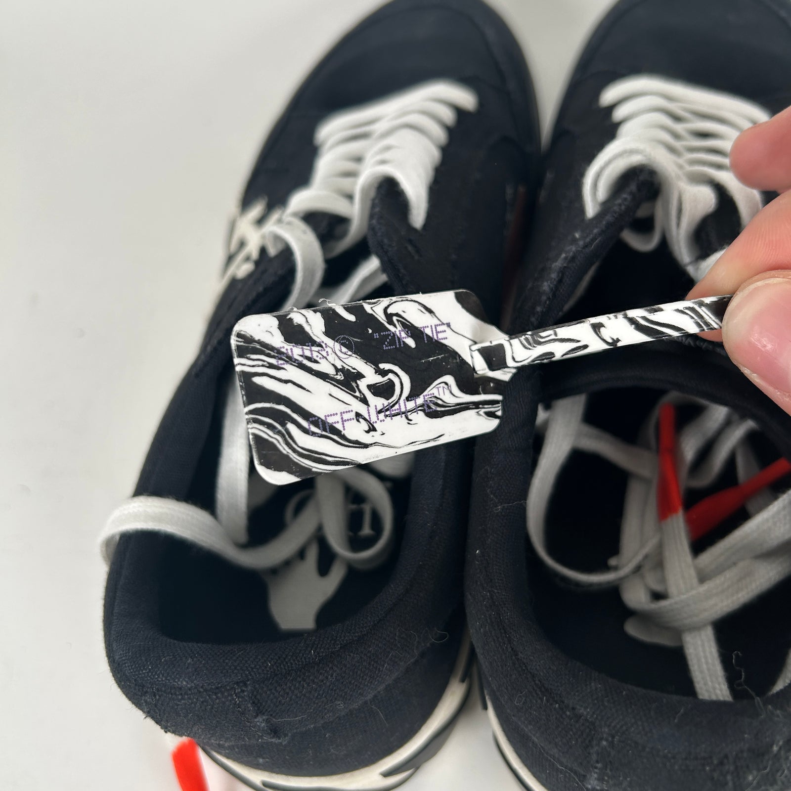 Off-White Black Vulcanized Striped Low-Top Sneaker Size 45