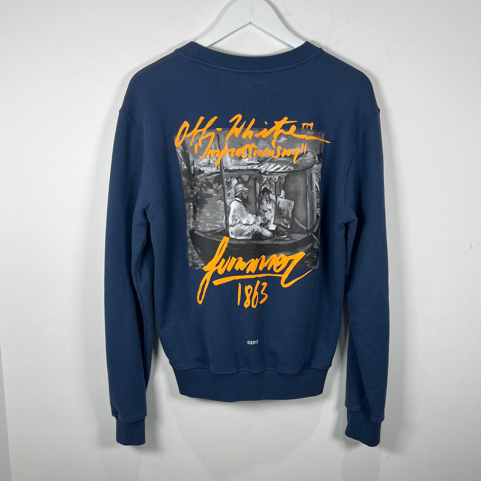 Off White "Impressionism" Navy Crewneck Size S