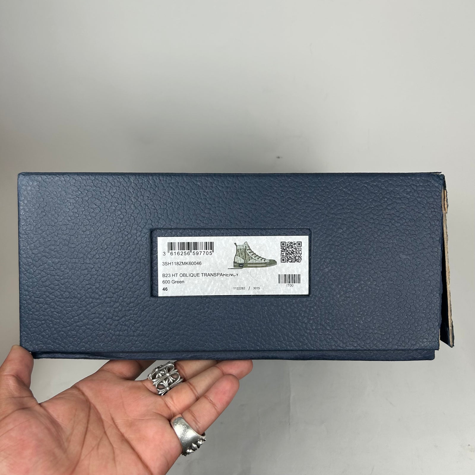 Dior B23 Green Oblique High Top Sneaker Size 41