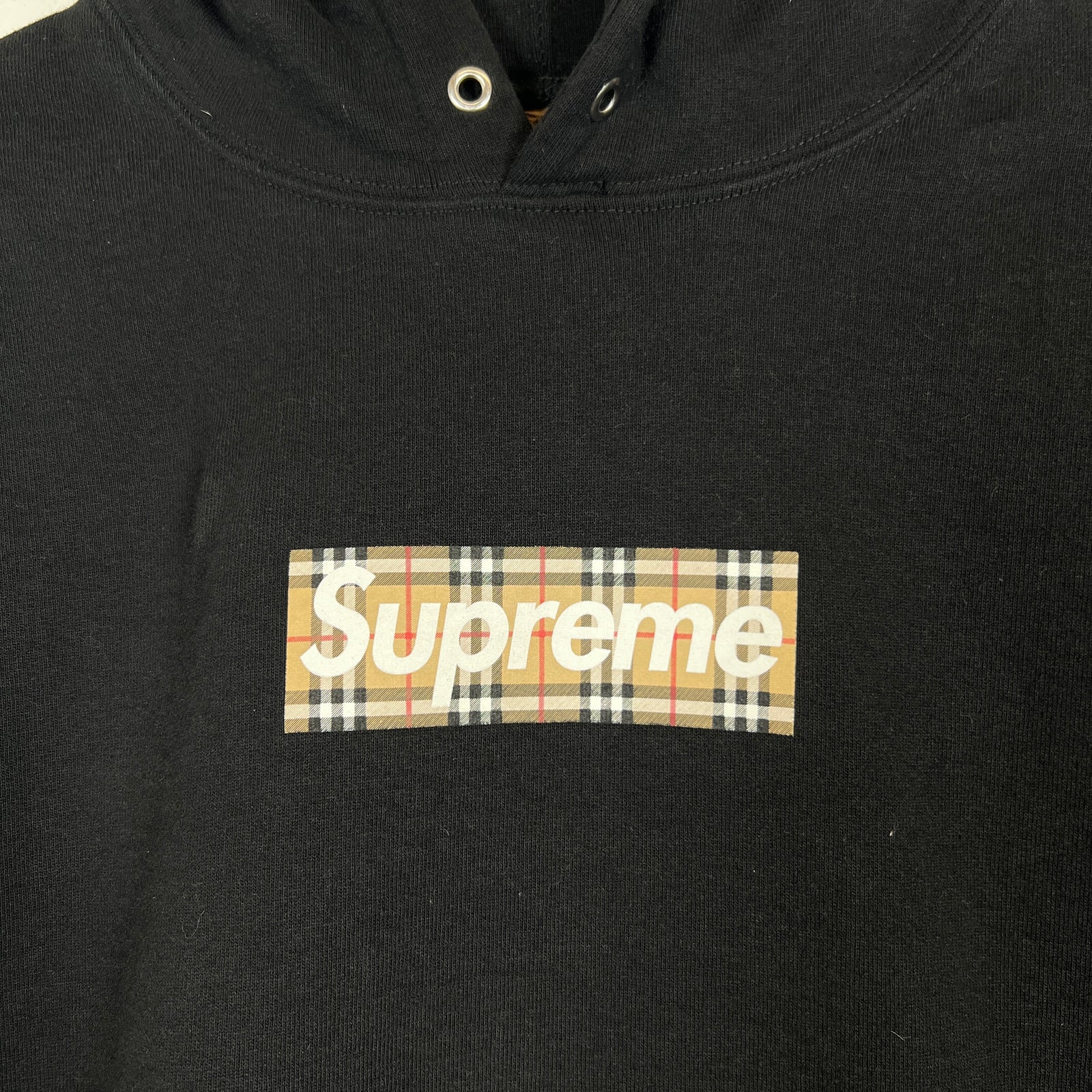 Supreme x Burberry Black Box Logo Hoodie Size S