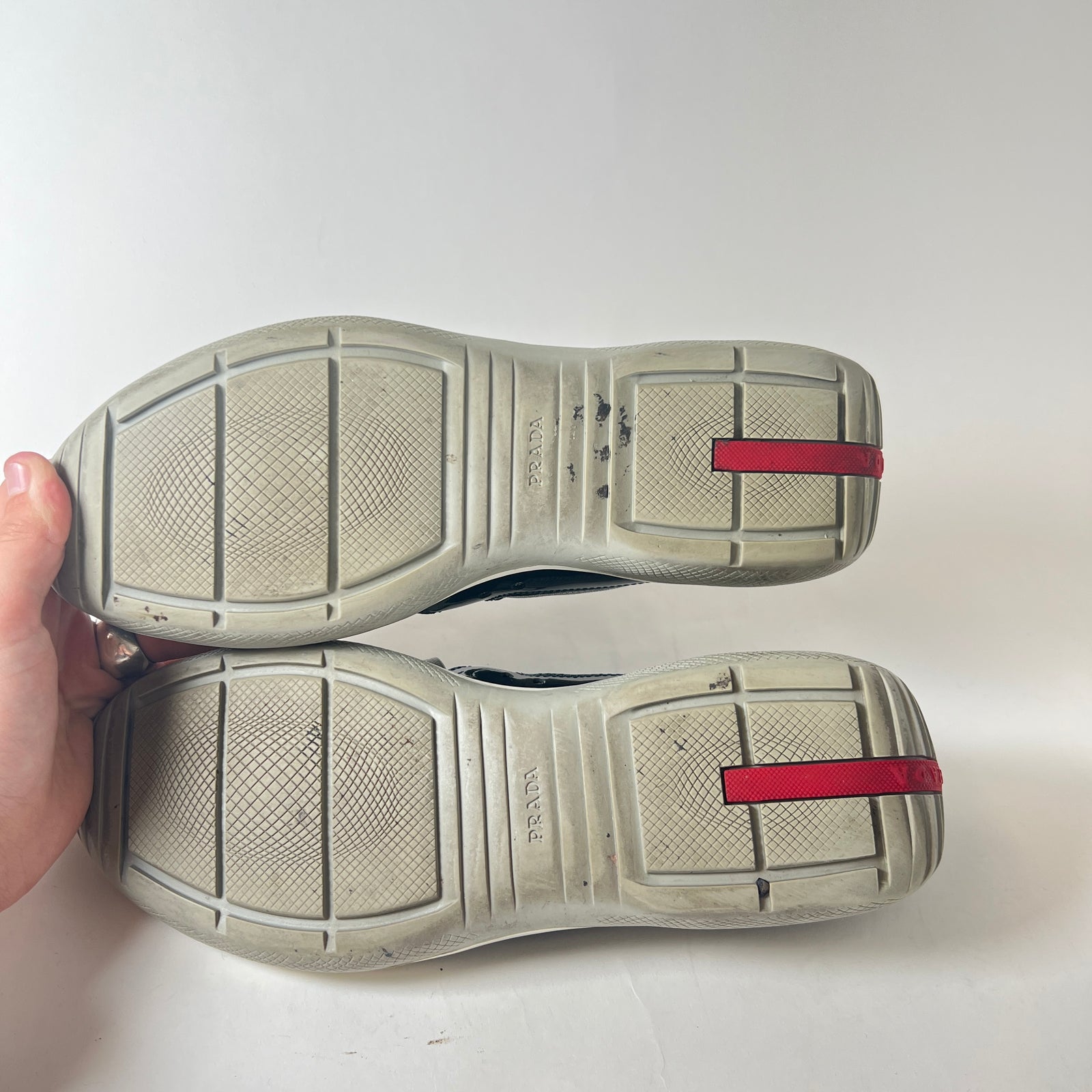 Prada Navy Vintage Patent Leather Cups Size 11.5