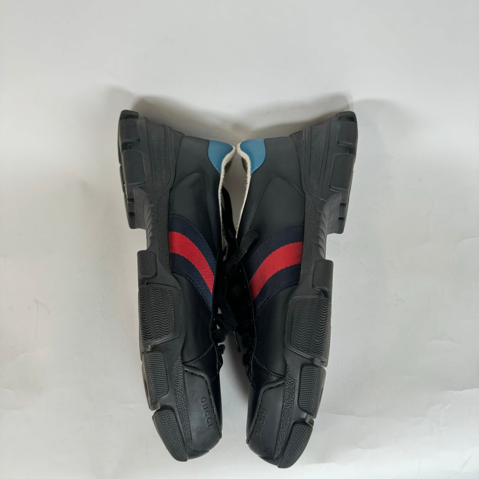Gucci Black Web Marathon Sneakers Size 9.5