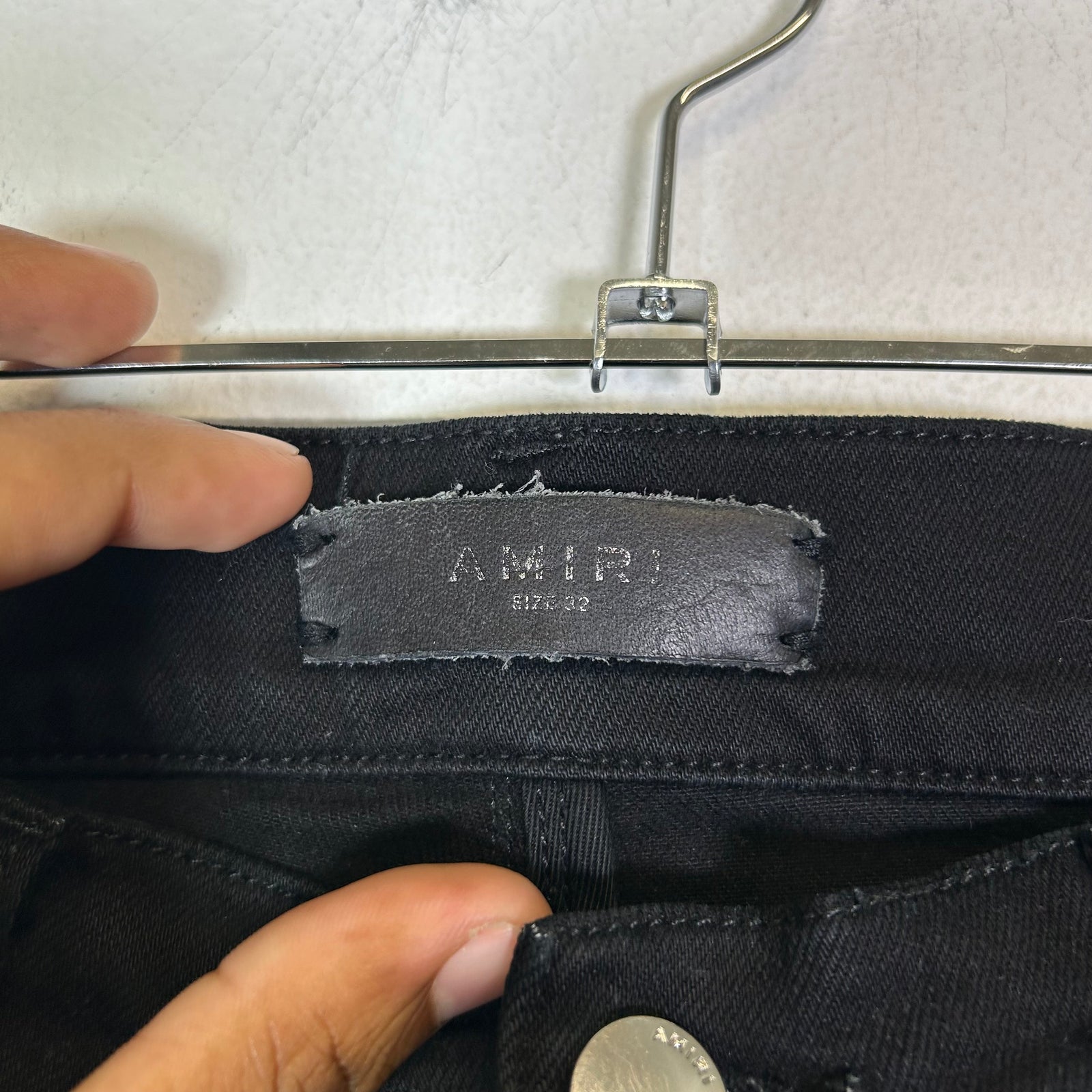 Amiri Black Distressed Skinny Jeans