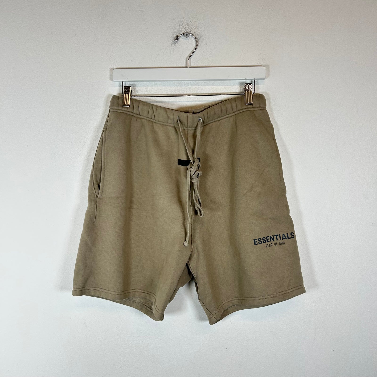 Essentials Beige Logo Shorts Size S
