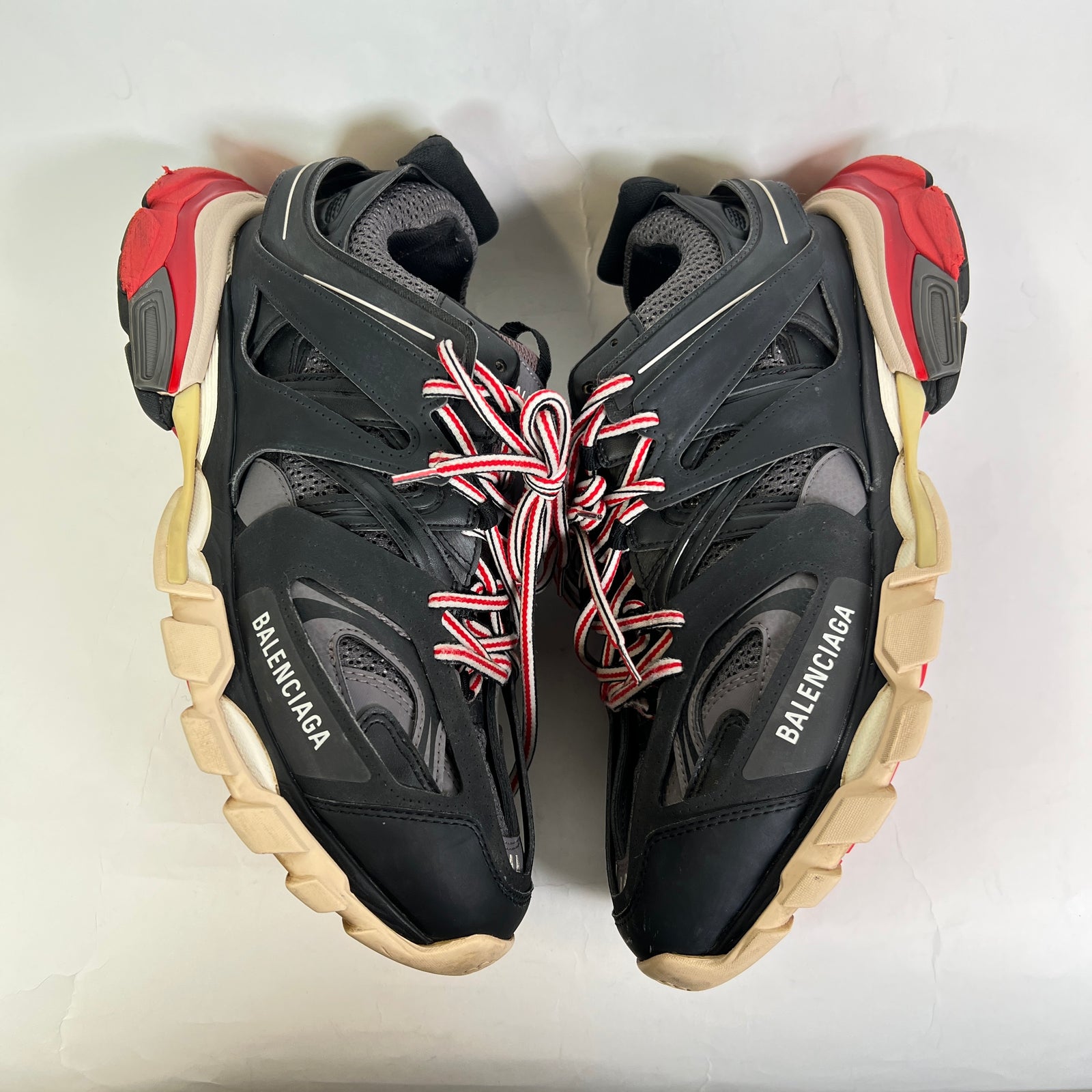 Balenciaga Black/Red Track Sneaker Size 44
