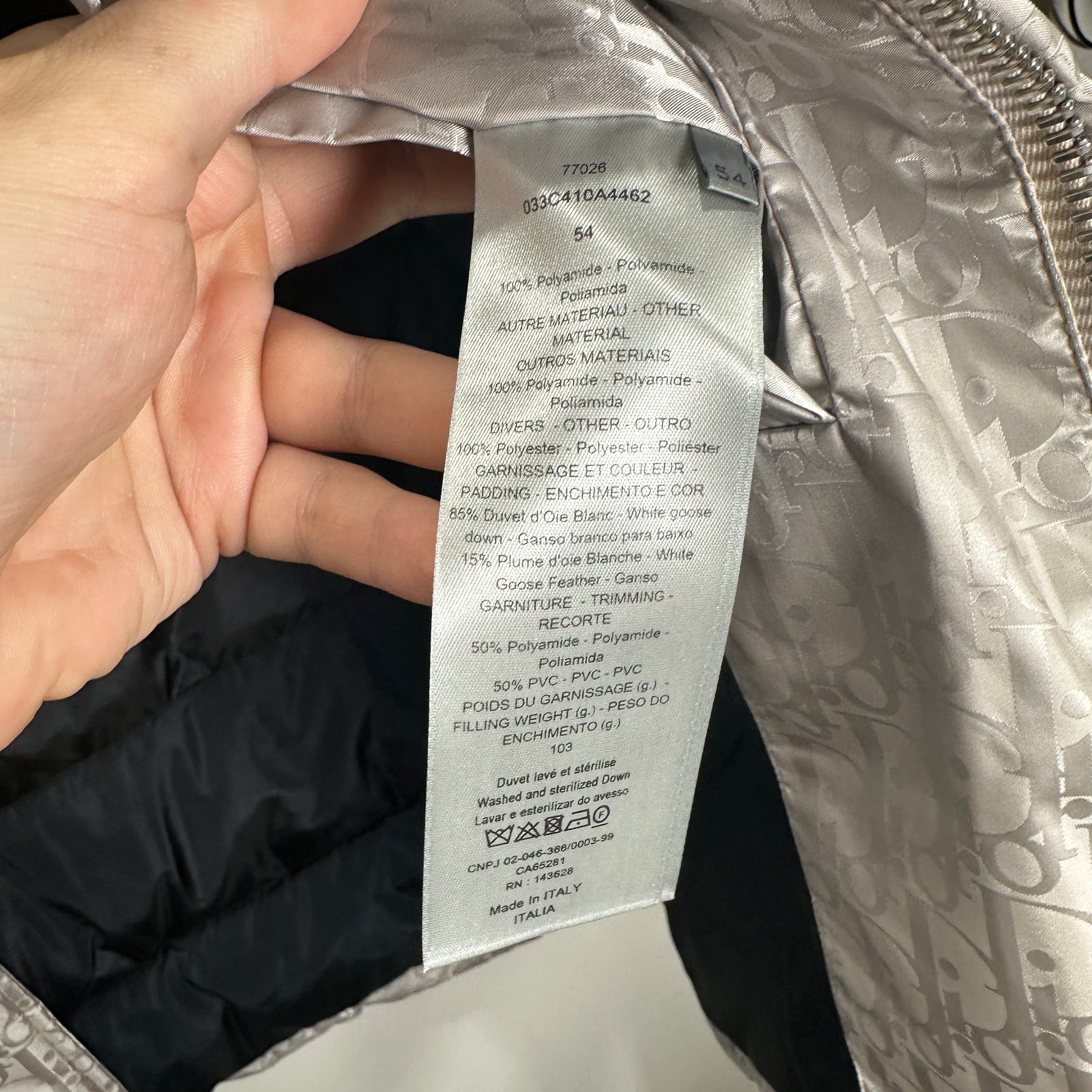 Dior Pearl Oblique Vest Size 54