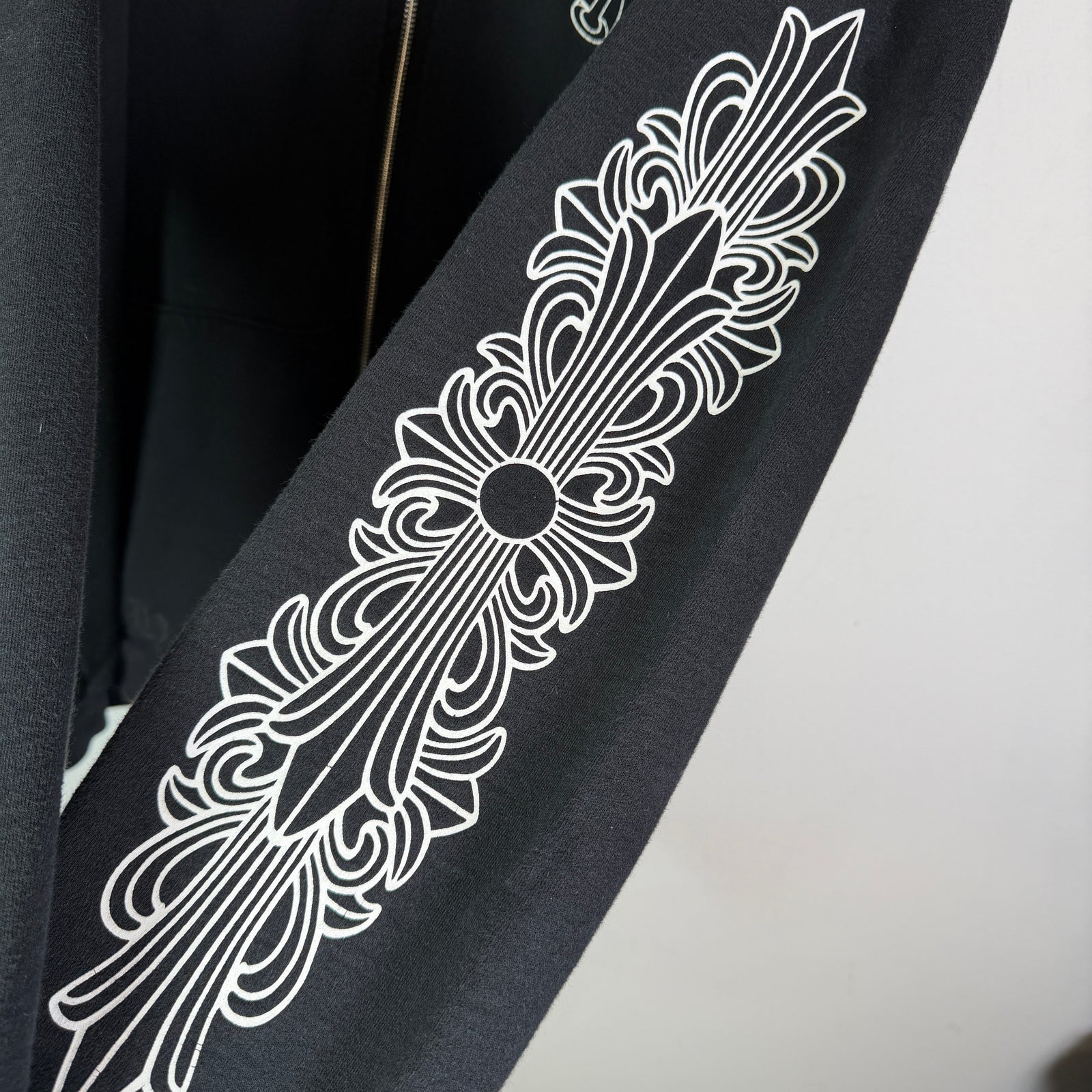 Chrome Hearts Horseshoe Floral Cross Zip-Up Hoodie