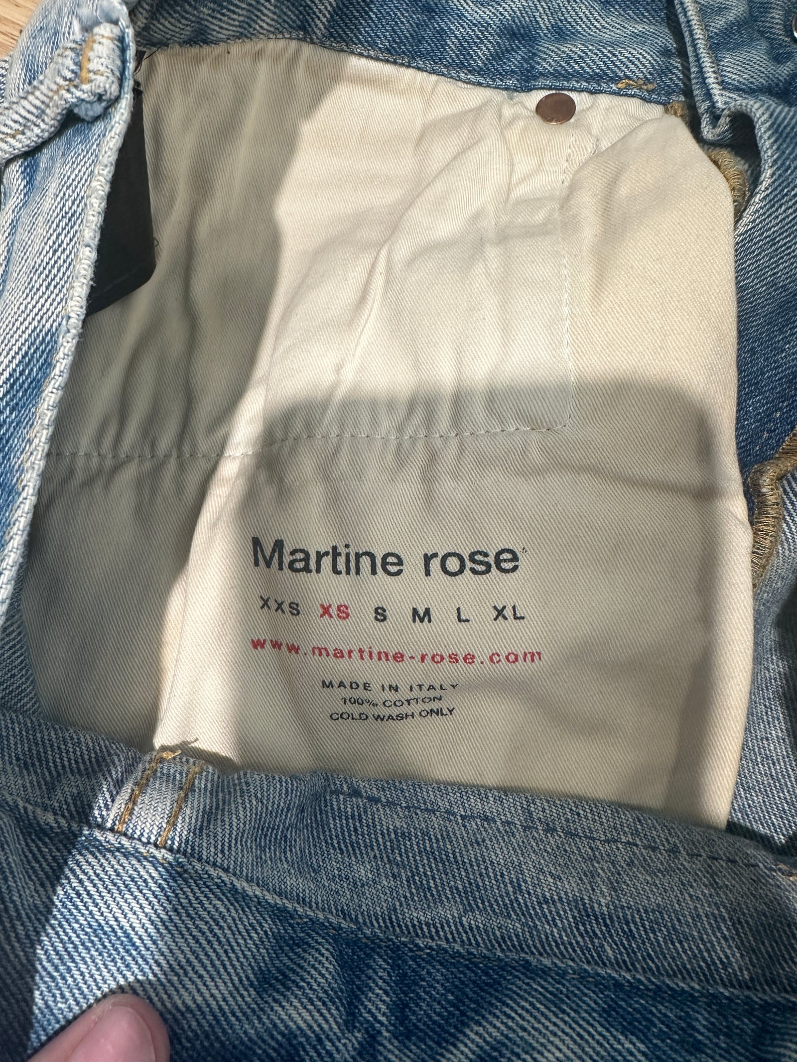 Martine Rose Light Wash Side Zip Jeans