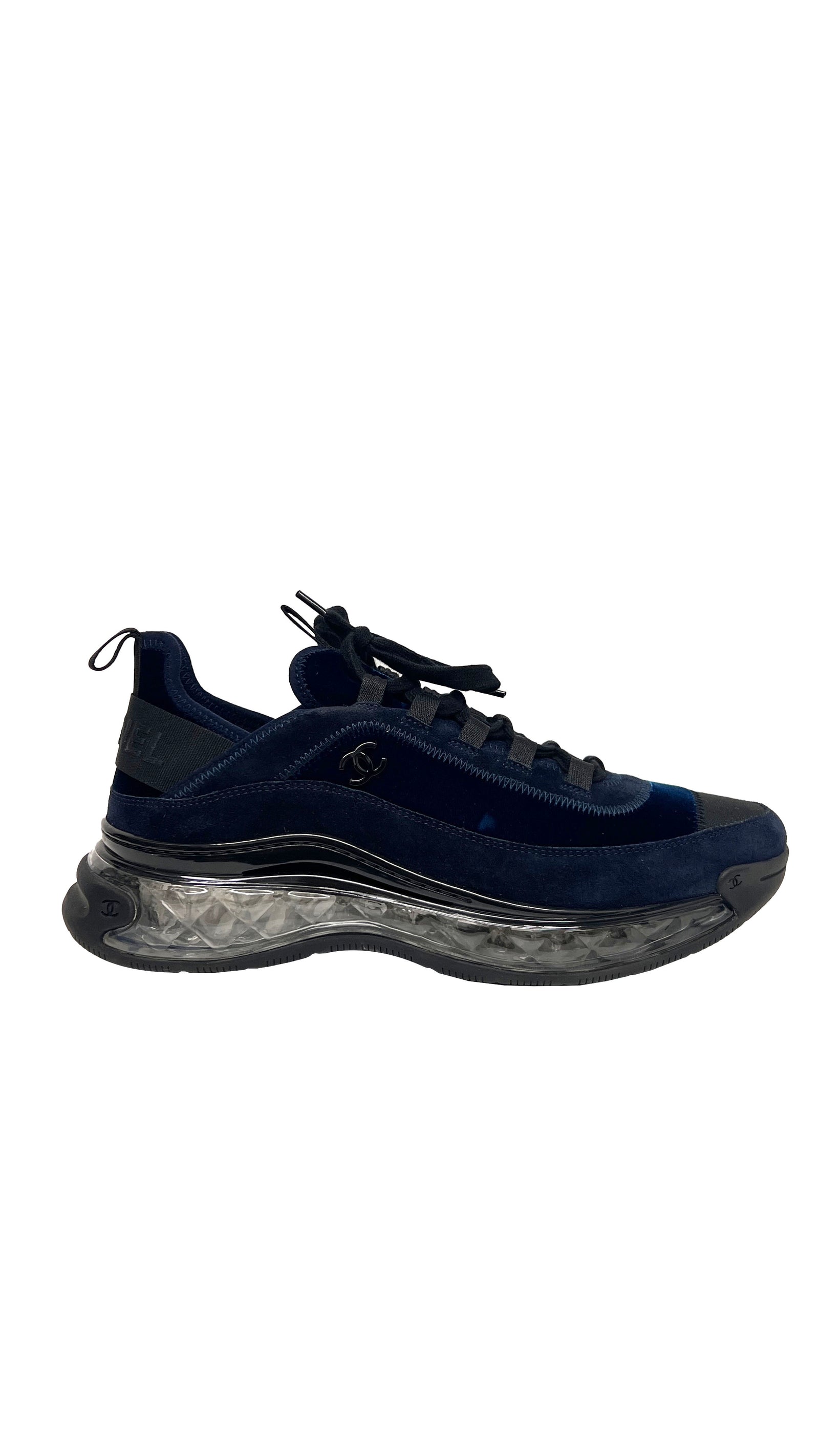 Chanel Velour Sneakers Blue Size 9