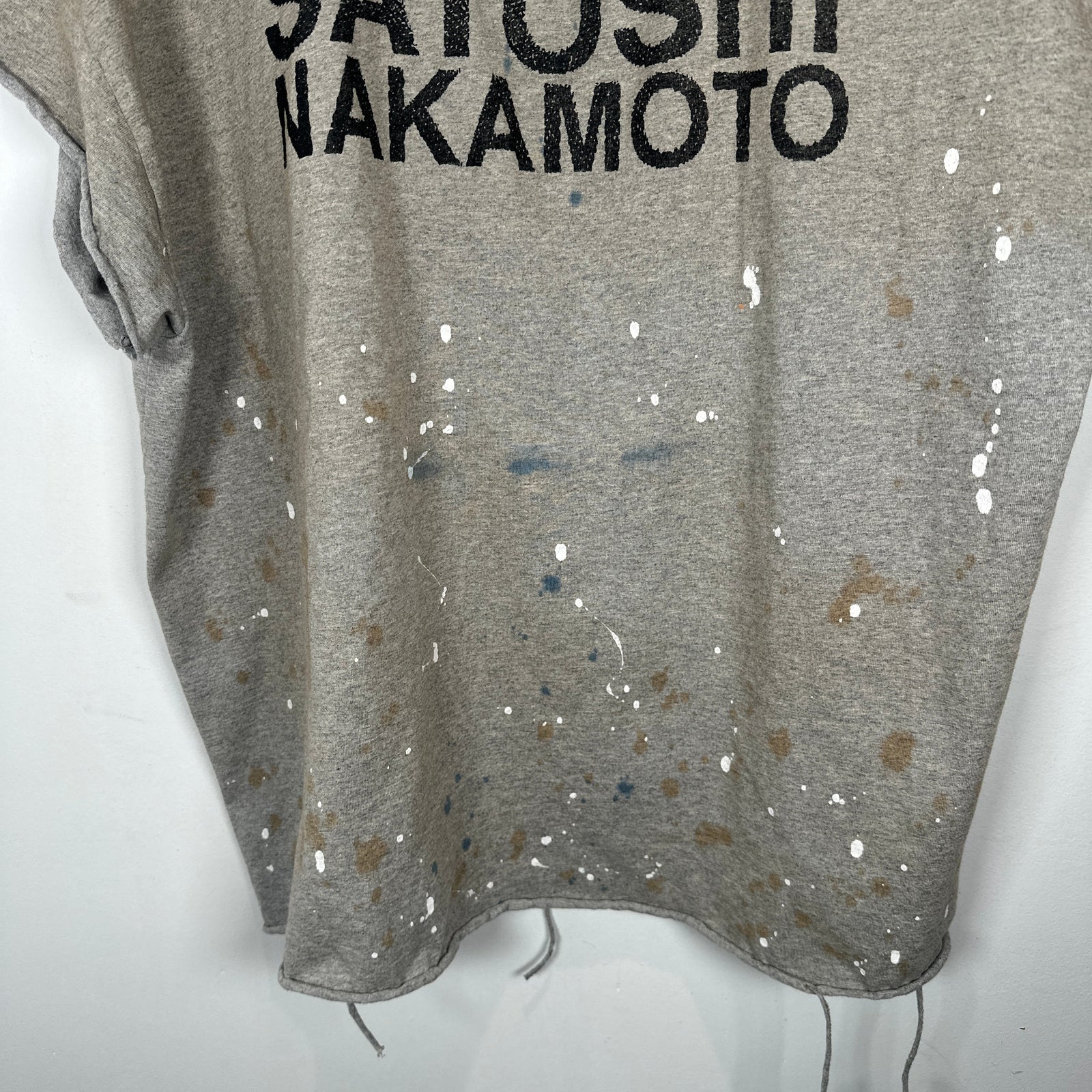Satoshi Nakamoto Distressed Luke Grey T-Shirt Size XL