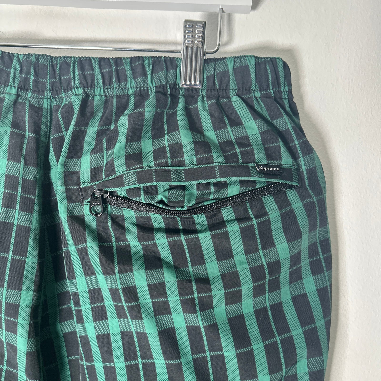 Supreme Green Plaid Track Pants Size M