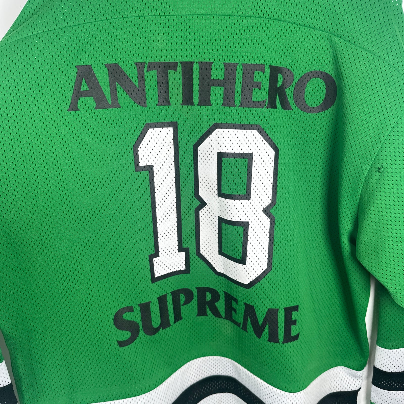 Supreme x Anti Hero Graphic Green Hockey Jersey Size L
