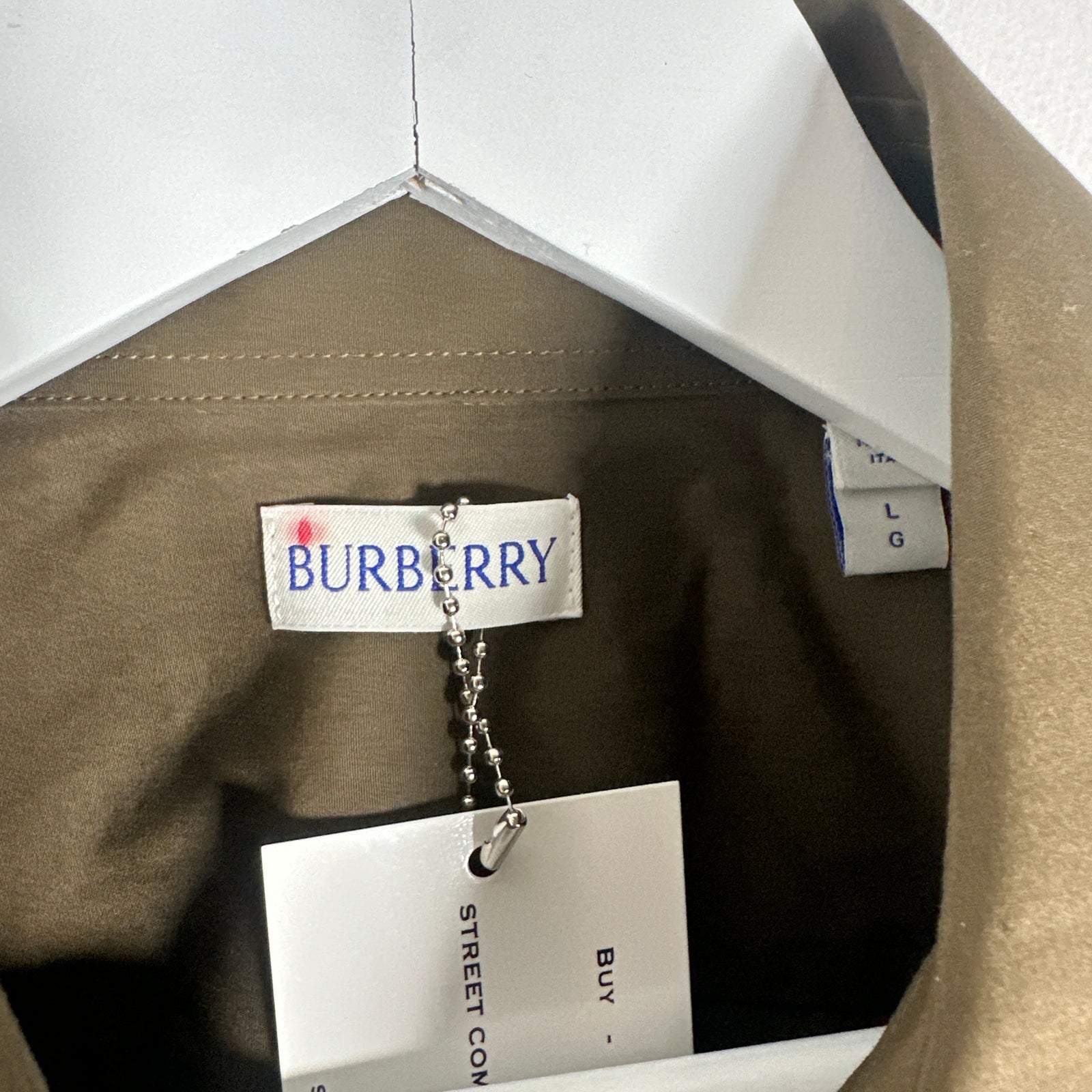 Burberry Olive Button Up Shirt L