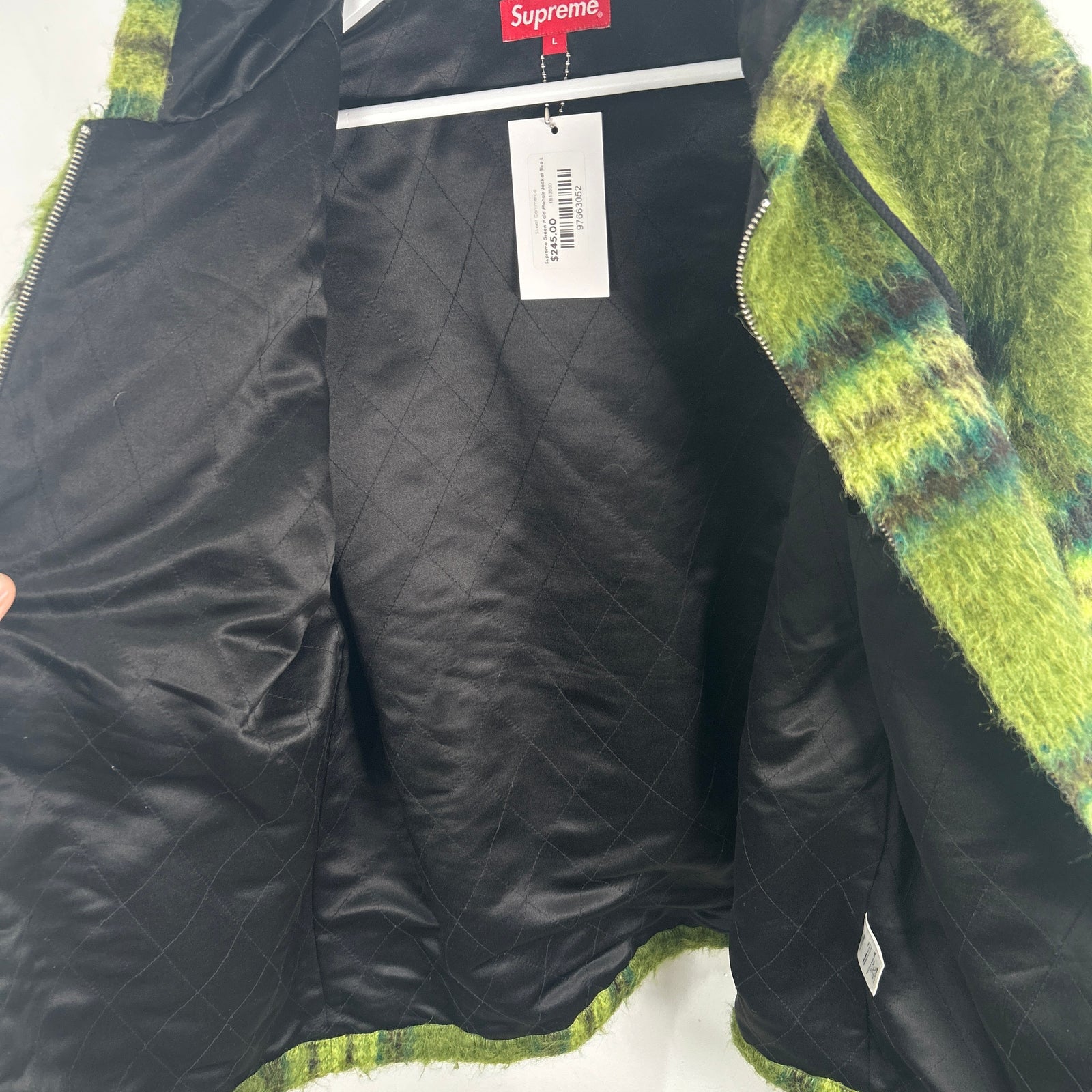 Supreme Green Plaid Mohair Jacket Size L