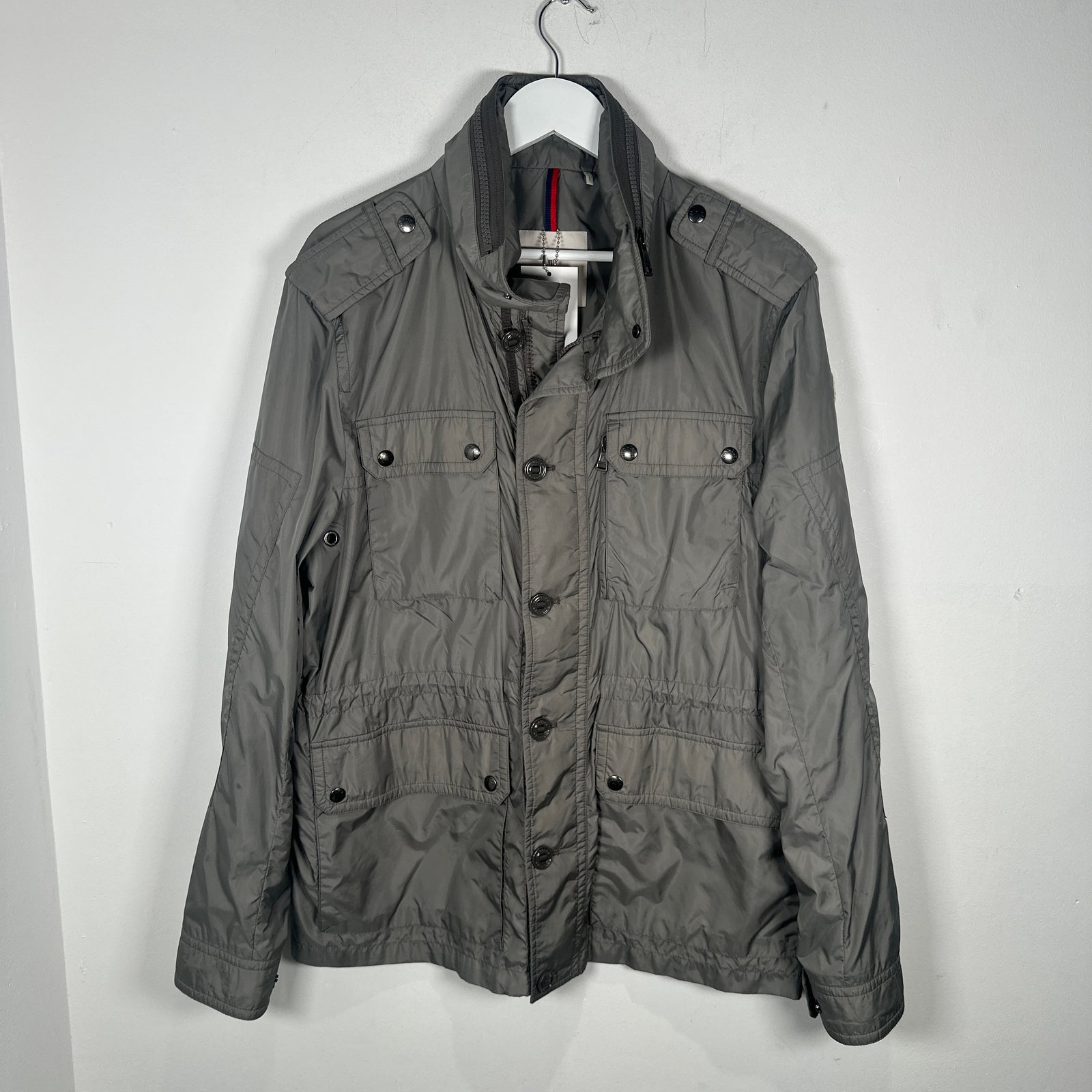 Moncler Grey Nylon Field Jacket Size XL