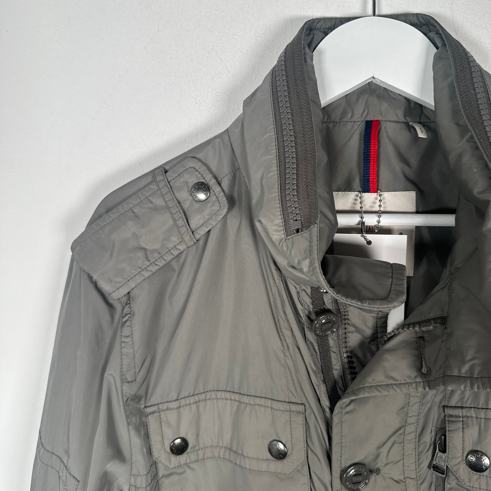 Moncler Grey Nylon Field Jacket Size XL