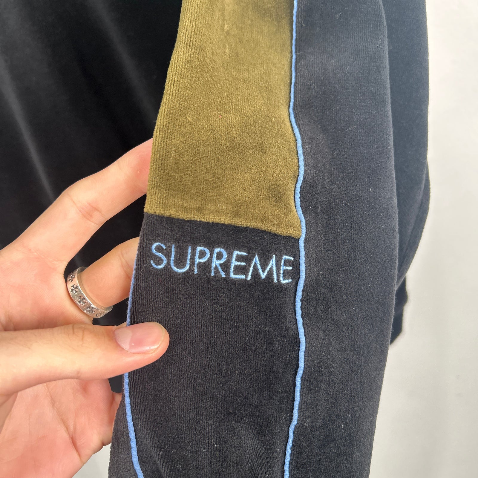 Supreme Color Block Velour Track Jacket Size L