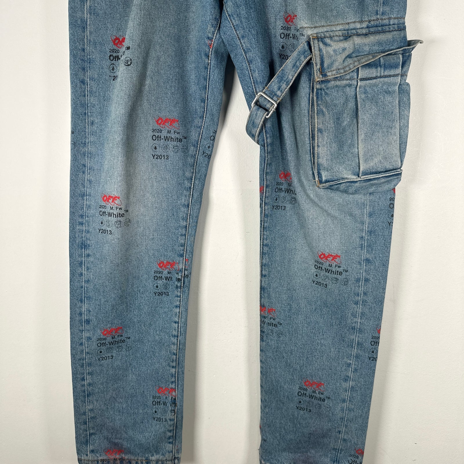 Off-White All Over Print Logo Jeans Size 34