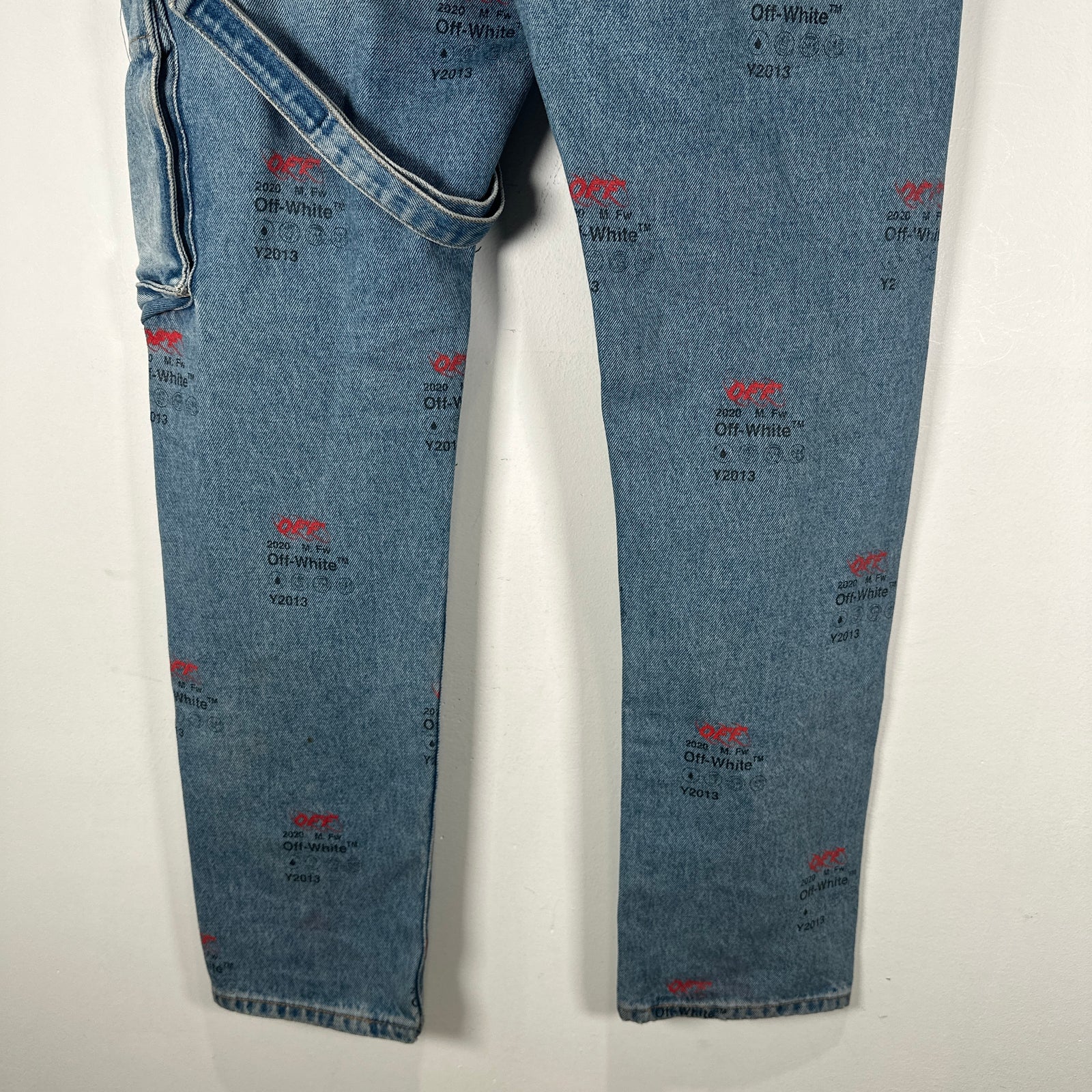 Off-White All Over Print Logo Jeans Size 34