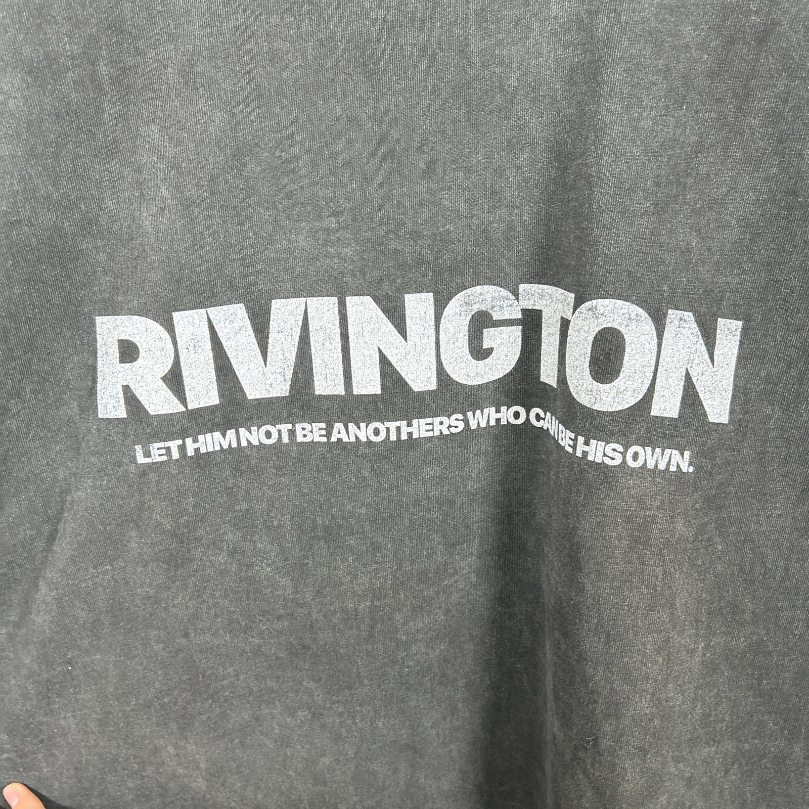RIVINGTON roi Rebis Dark Grey 'R' Logo Graphic T-Shirt Size S