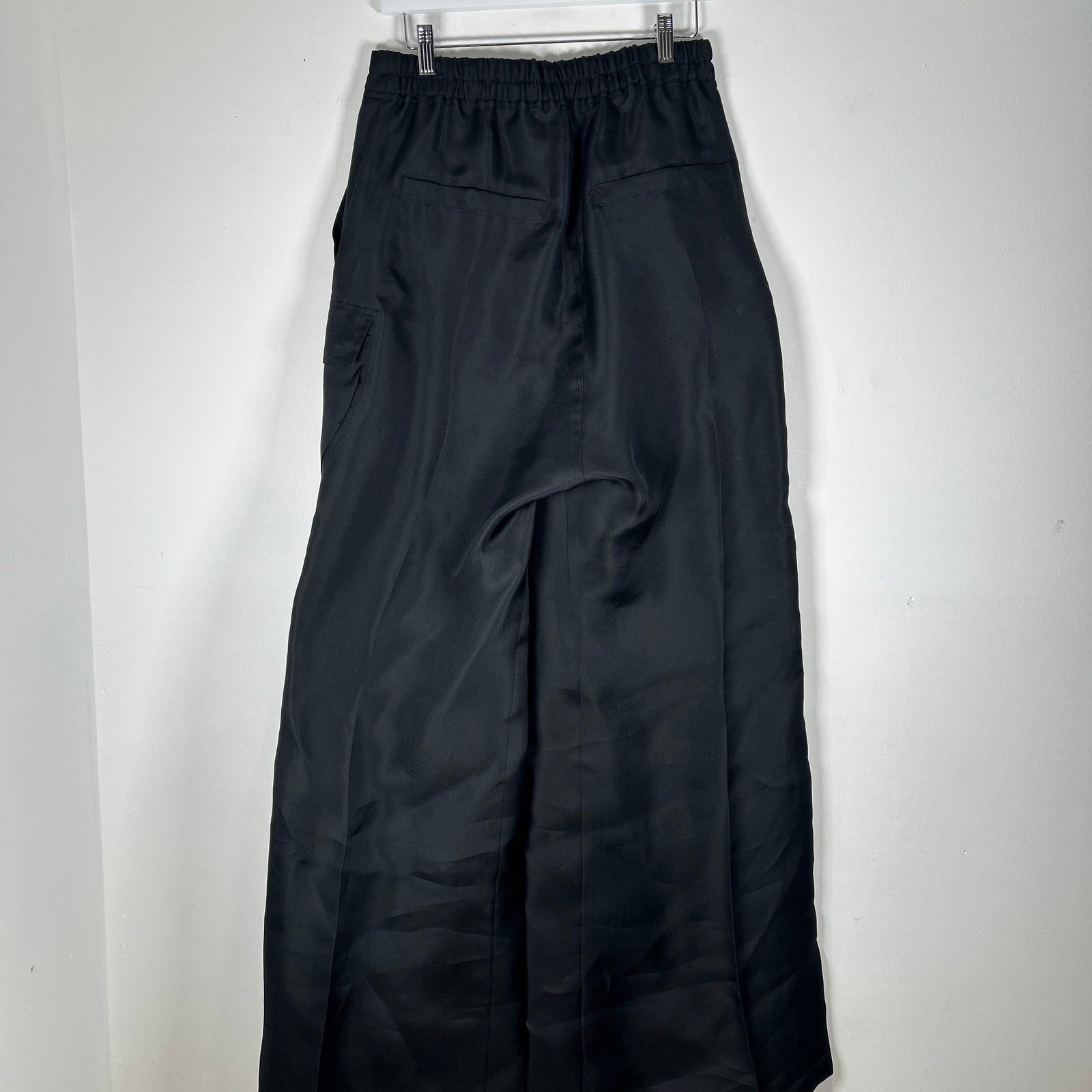 Rick Owens Black Woven Silk Bela Cargo Size 48