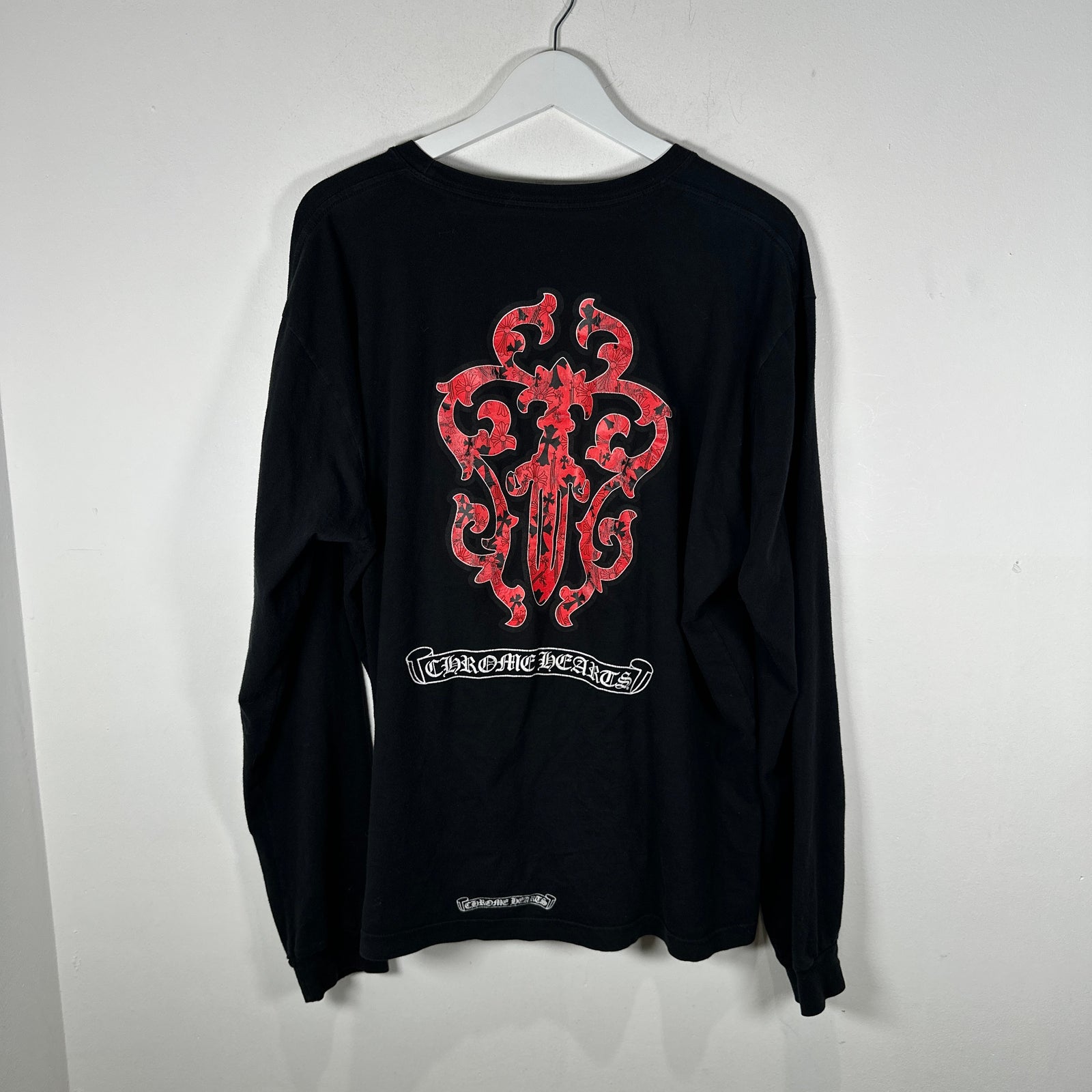 Chrome Hearts Red Eternal Vine Dagger Graphic Longsleeve Size XL