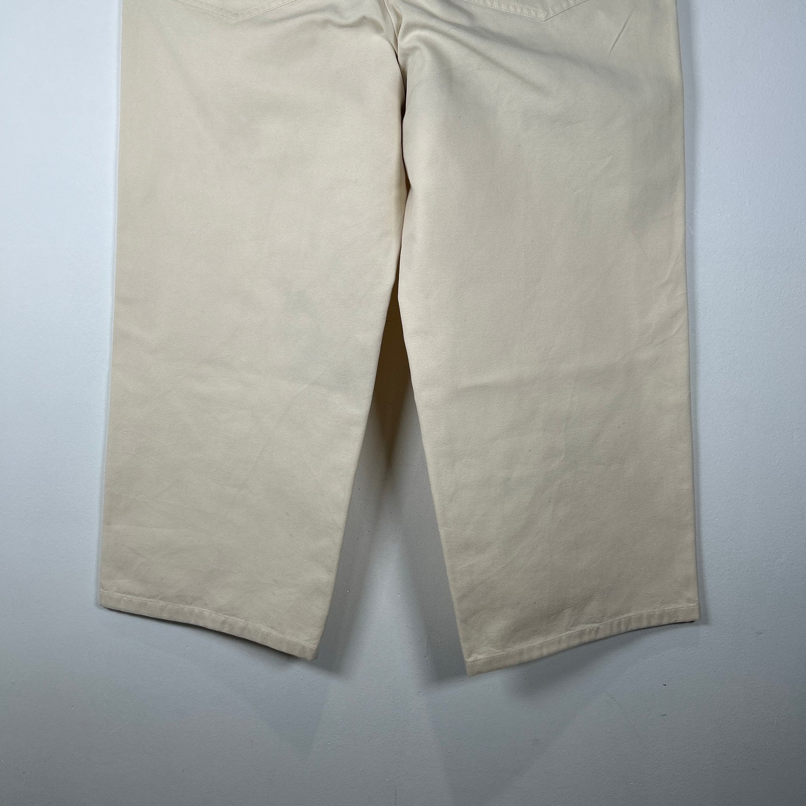 Gucci Cream Canvas Floral Logo Workwear Pants Size 30