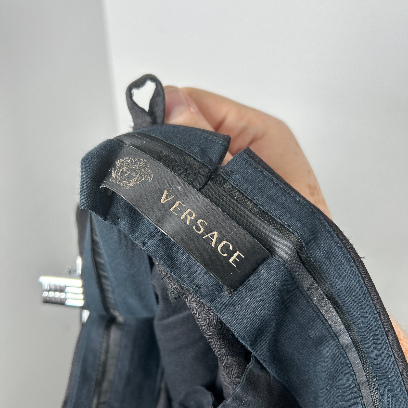 Versace Steel Plate Pattern Twill Suit Pants Size 50it