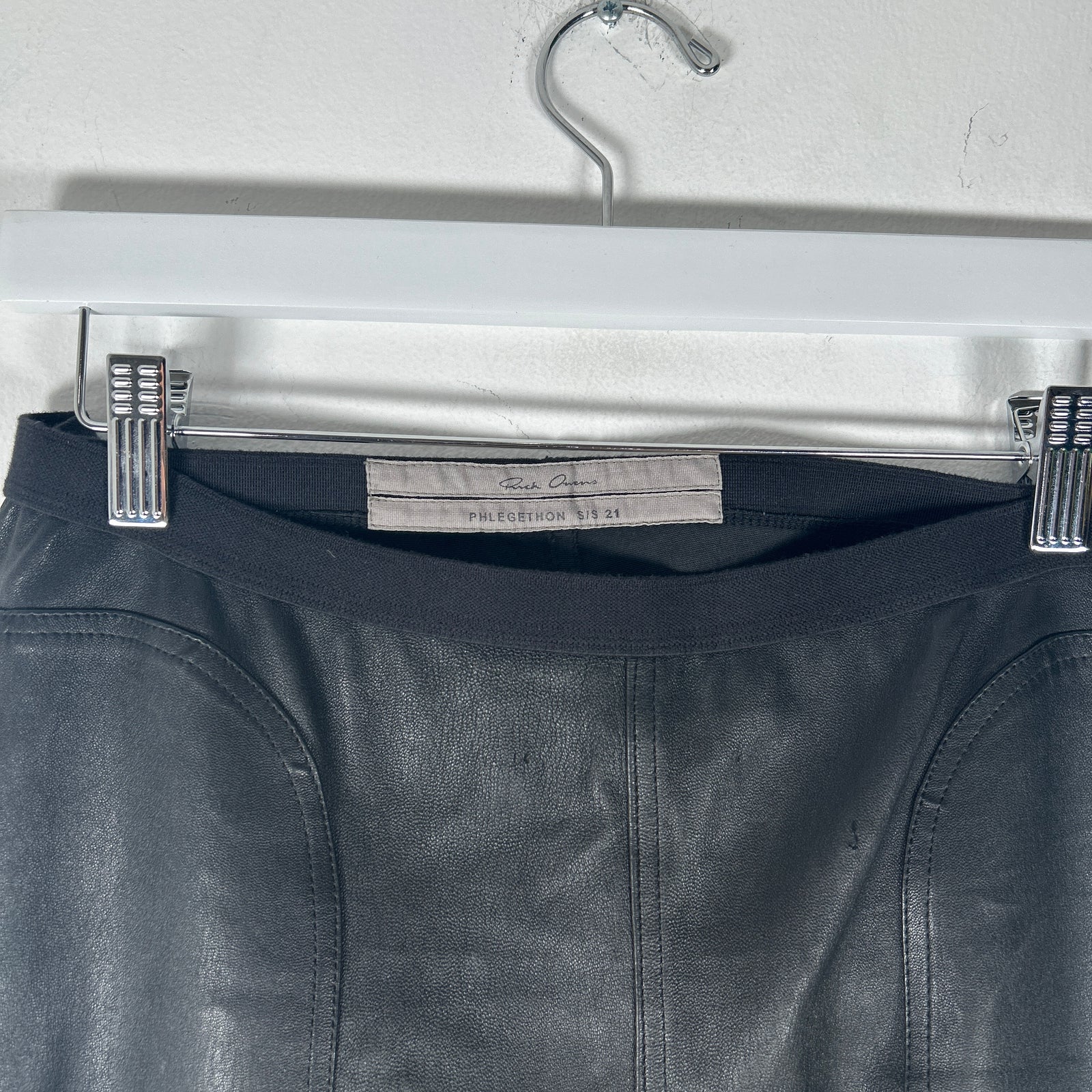 Rick Owens 'Phlegethon' Black Leather Leggings Size 48