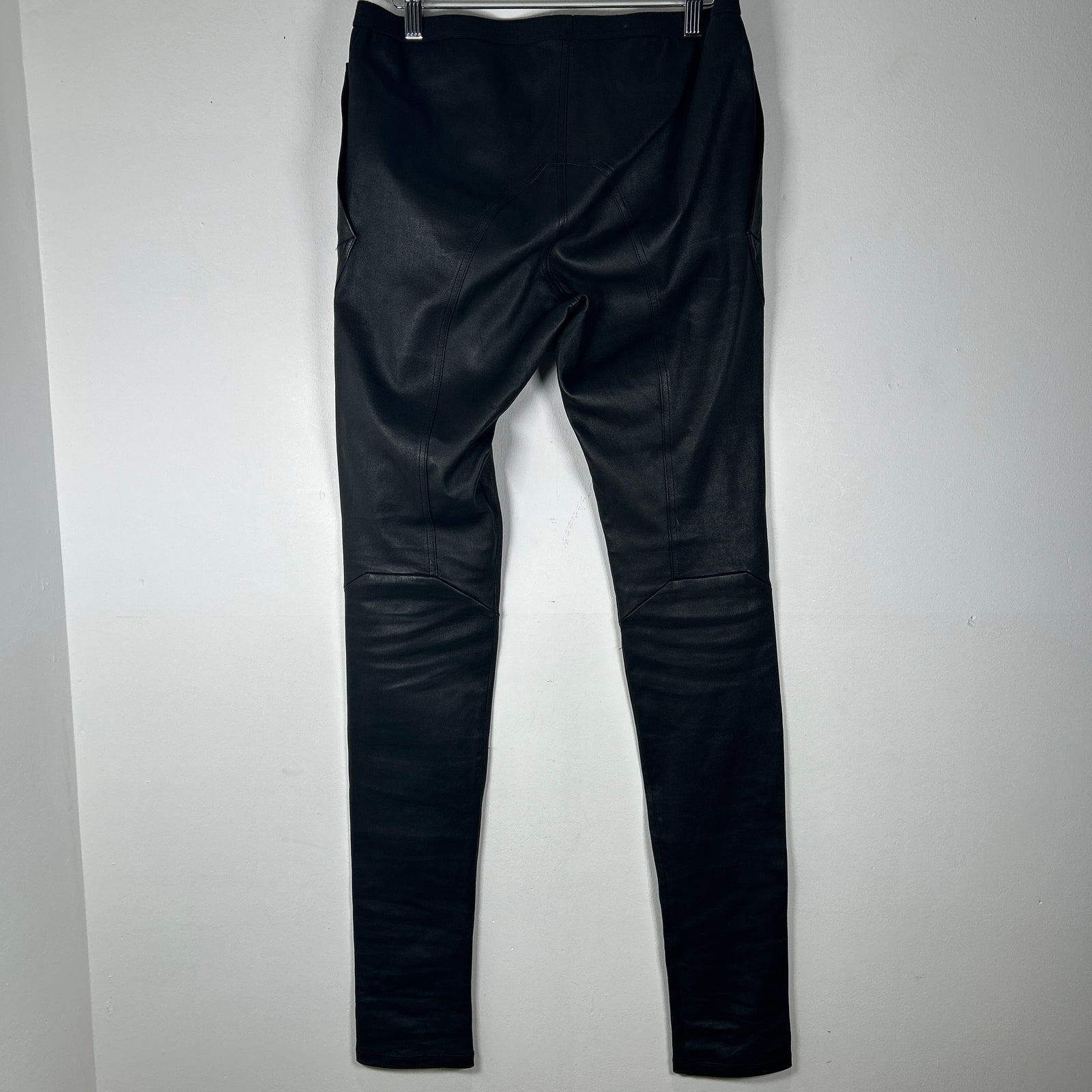 Rick Owens 'Phlegethon' Black Leather Leggings Size 48