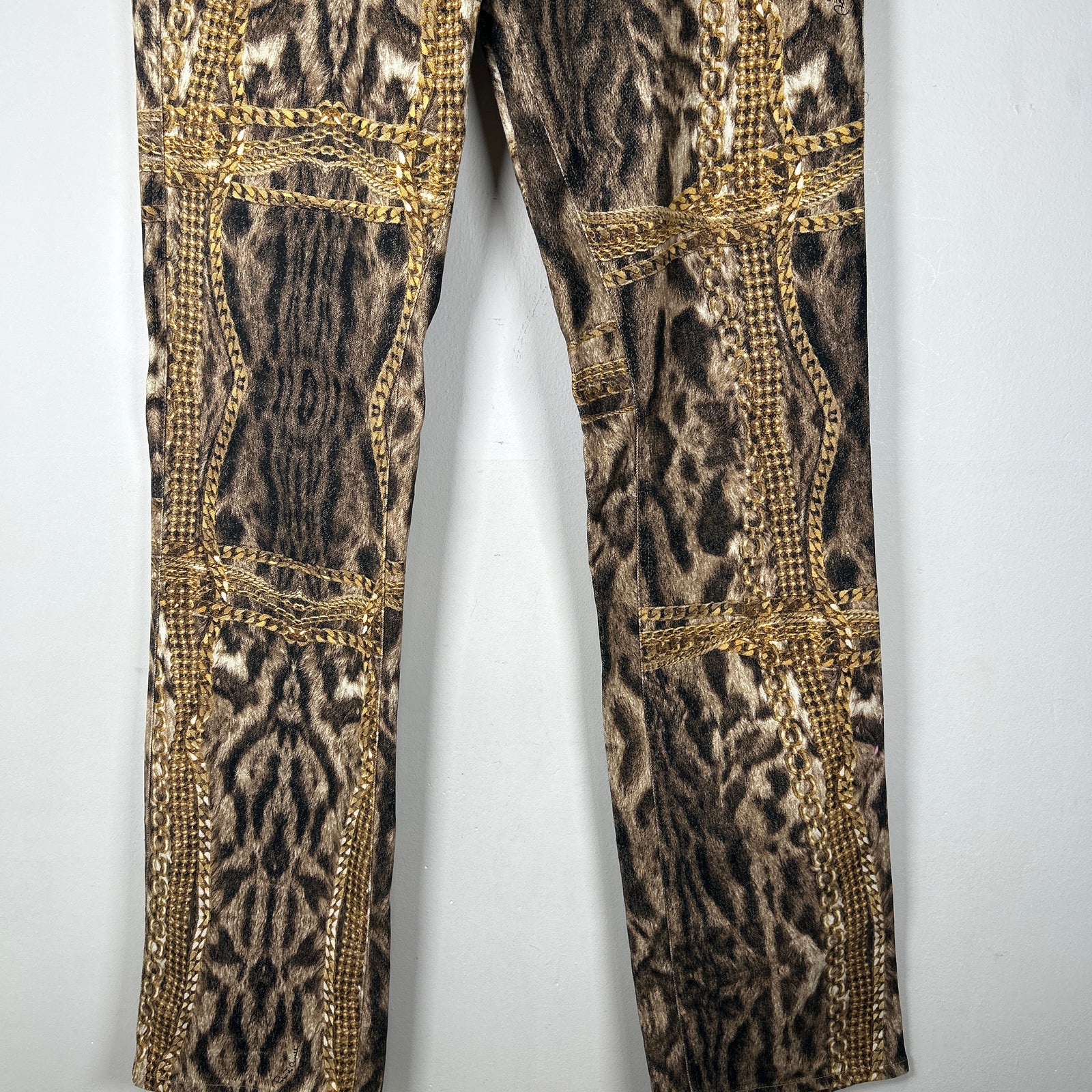 Roberto Cavalli FW03 'Gold Legacy' Leopard Pants Size M