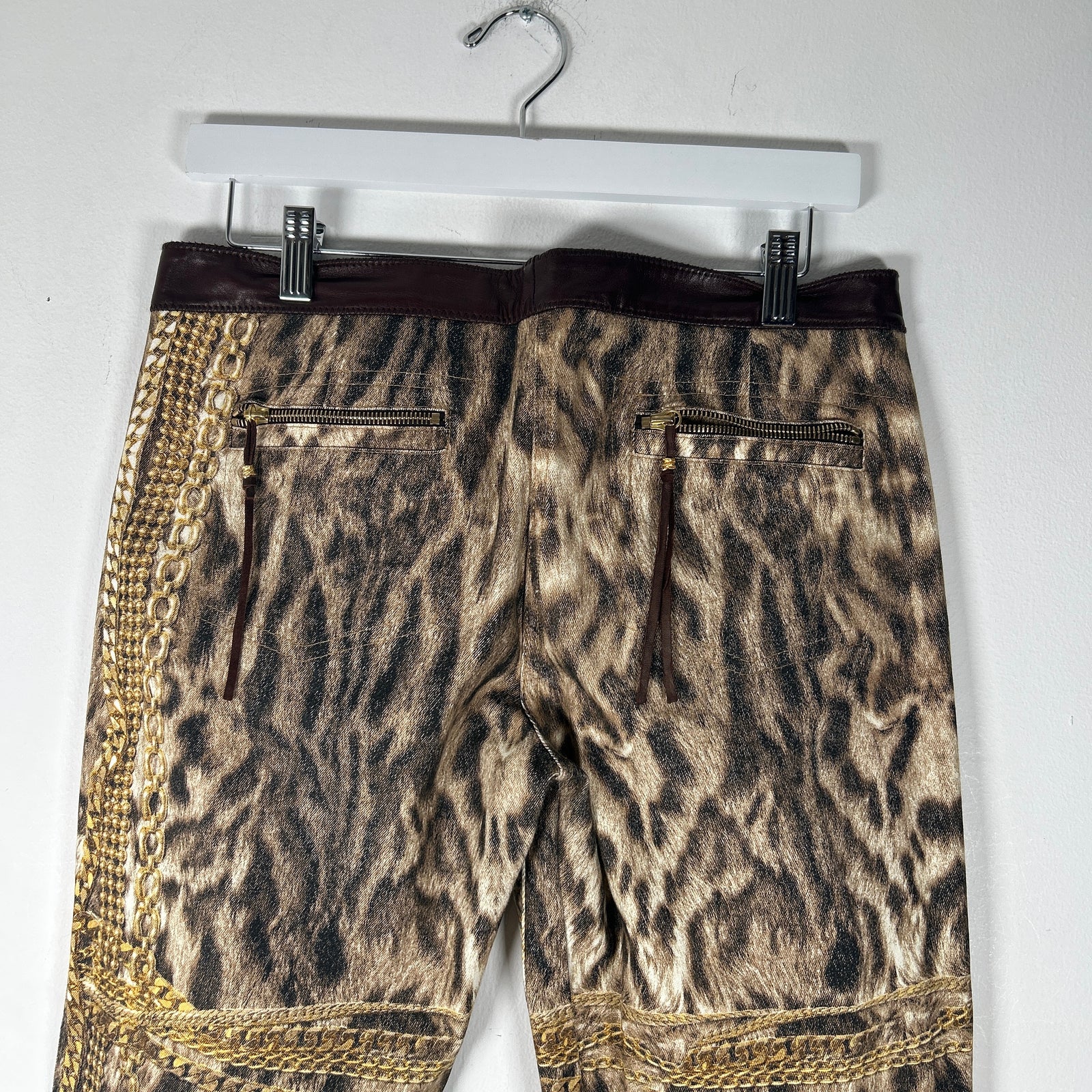 Roberto Cavalli FW03 'Gold Legacy' Leopard Pants Size M