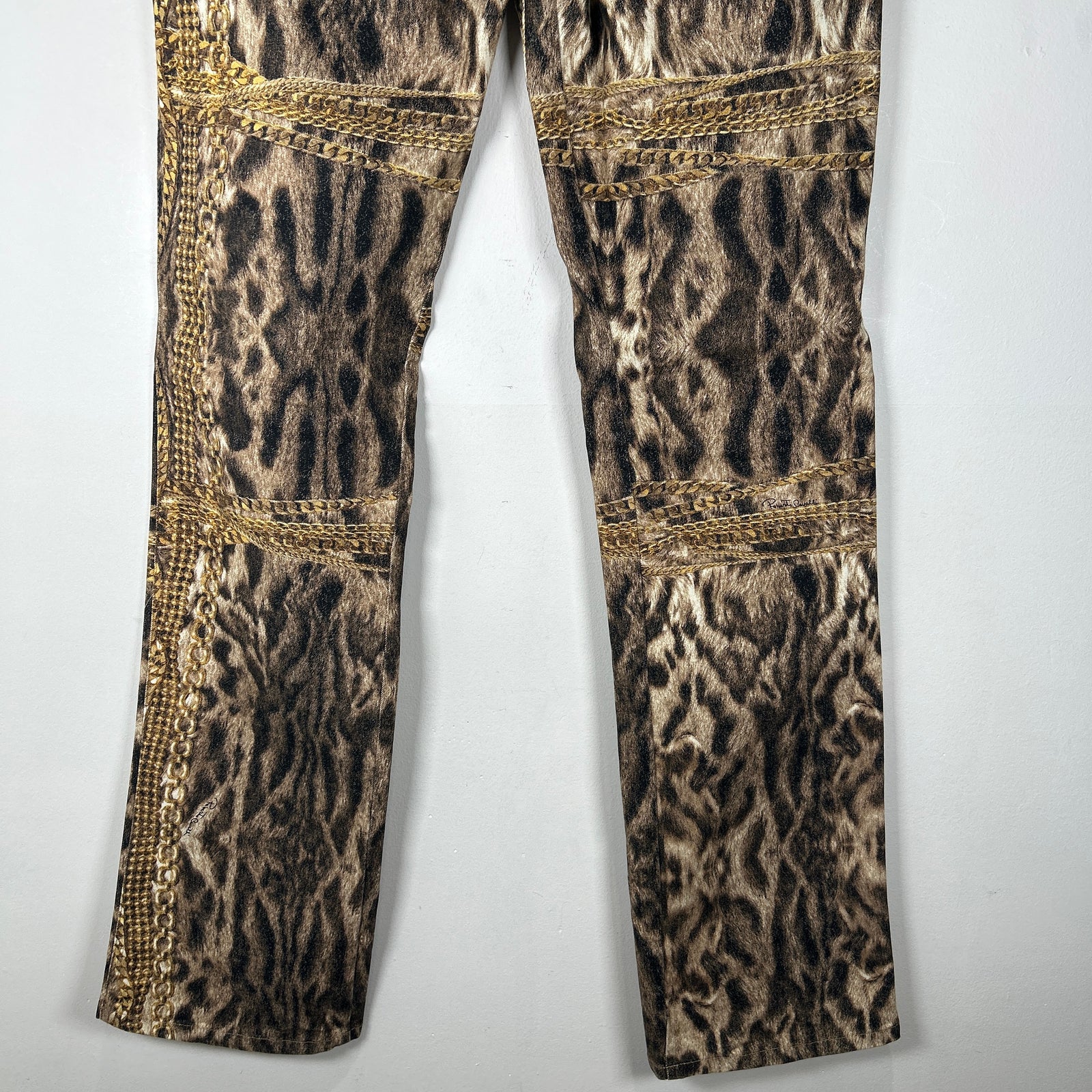 Roberto Cavalli FW03 'Gold Legacy' Leopard Pants Size M