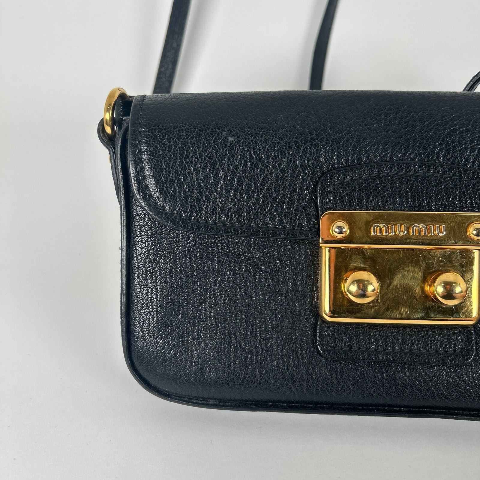 Miu Miu Madras Crossbody Leather Flap Bag