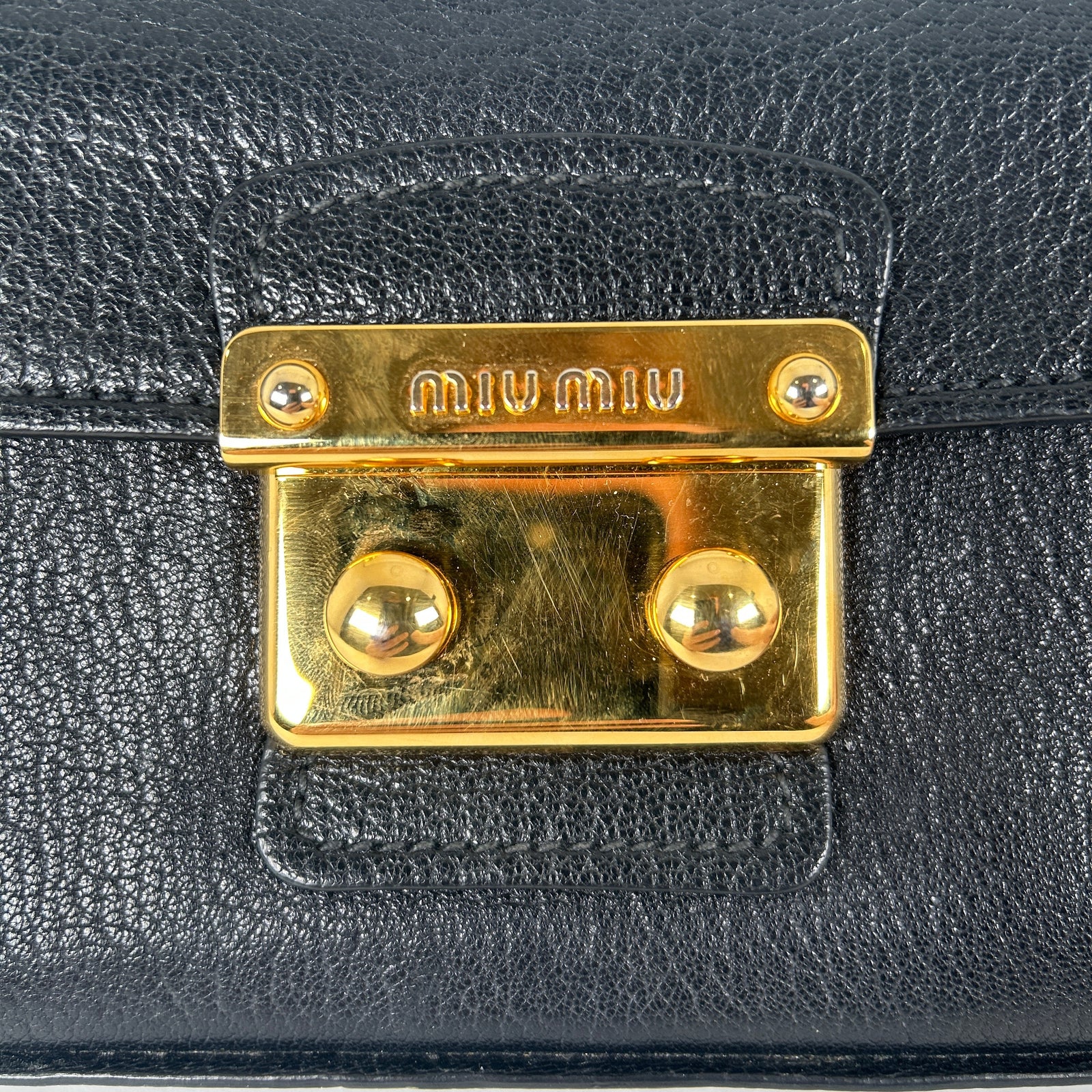 Miu Miu Madras Crossbody Leather Flap Bag