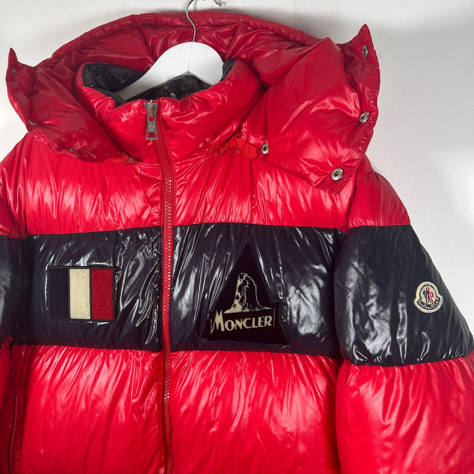 Moncler Gary Giubbotto Patched Red Puffer Size 6