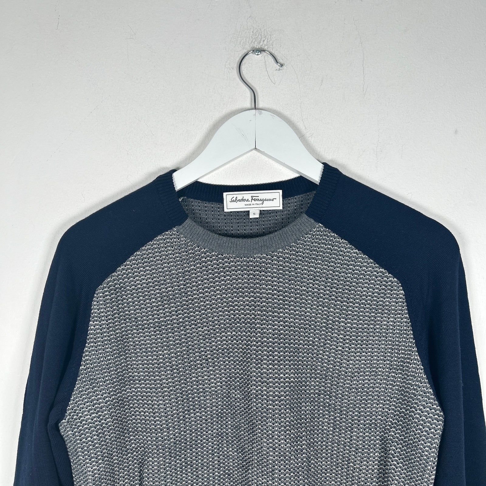 Salvatore Ferragamo Raglan Navy/Grey Size S
