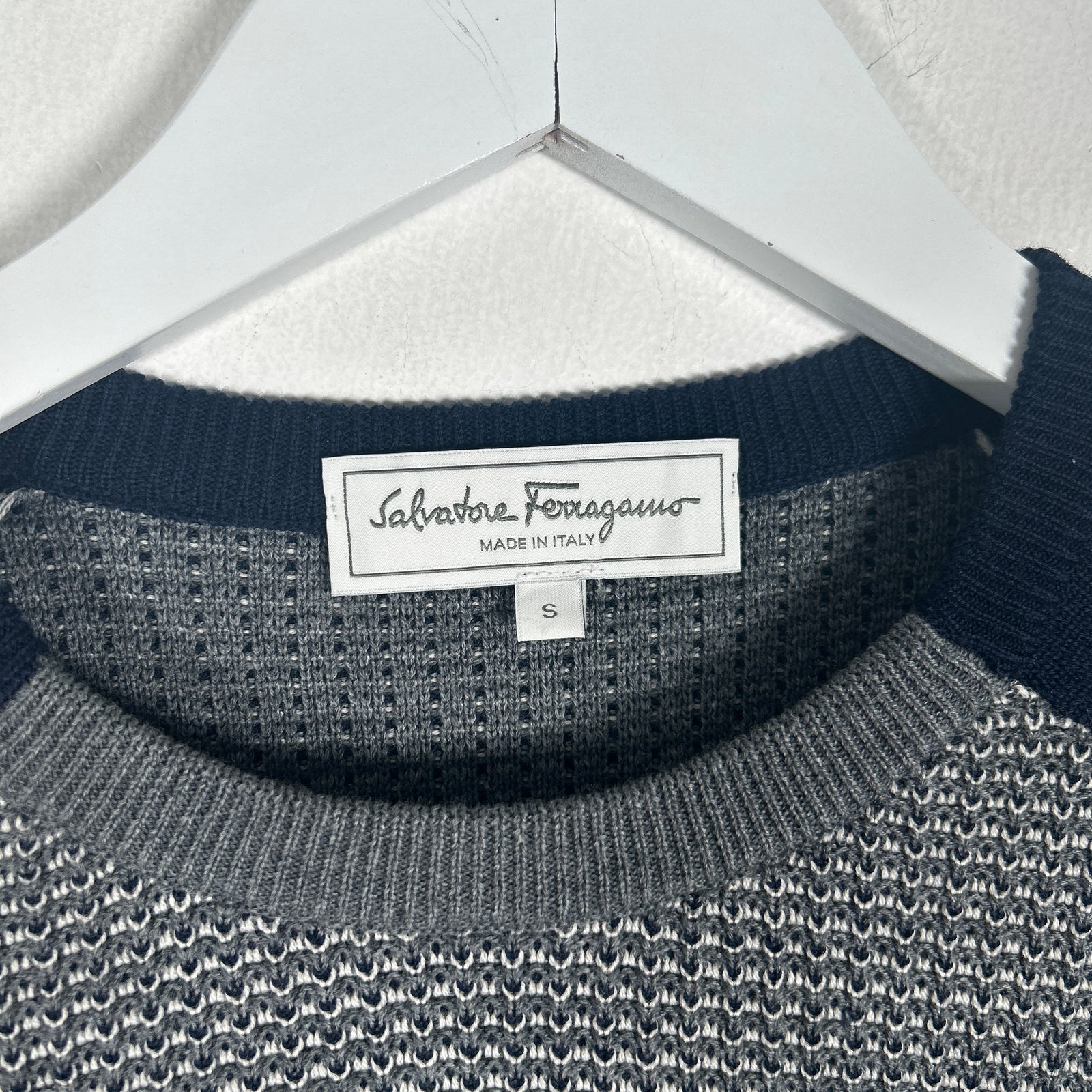 Salvatore Ferragamo Raglan Navy/Grey Size S