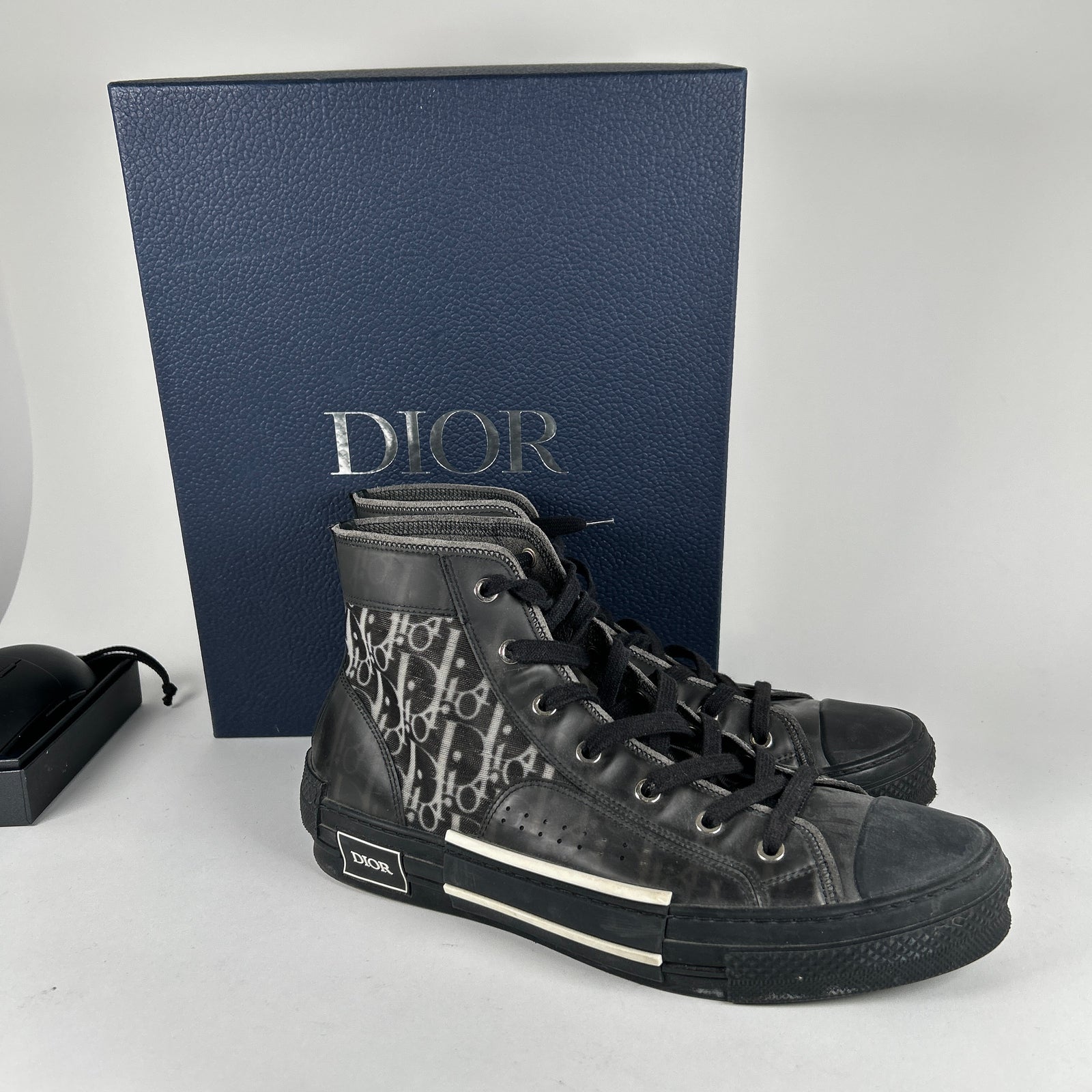 Dior B23 Black Oblique High Tops Size 43.5