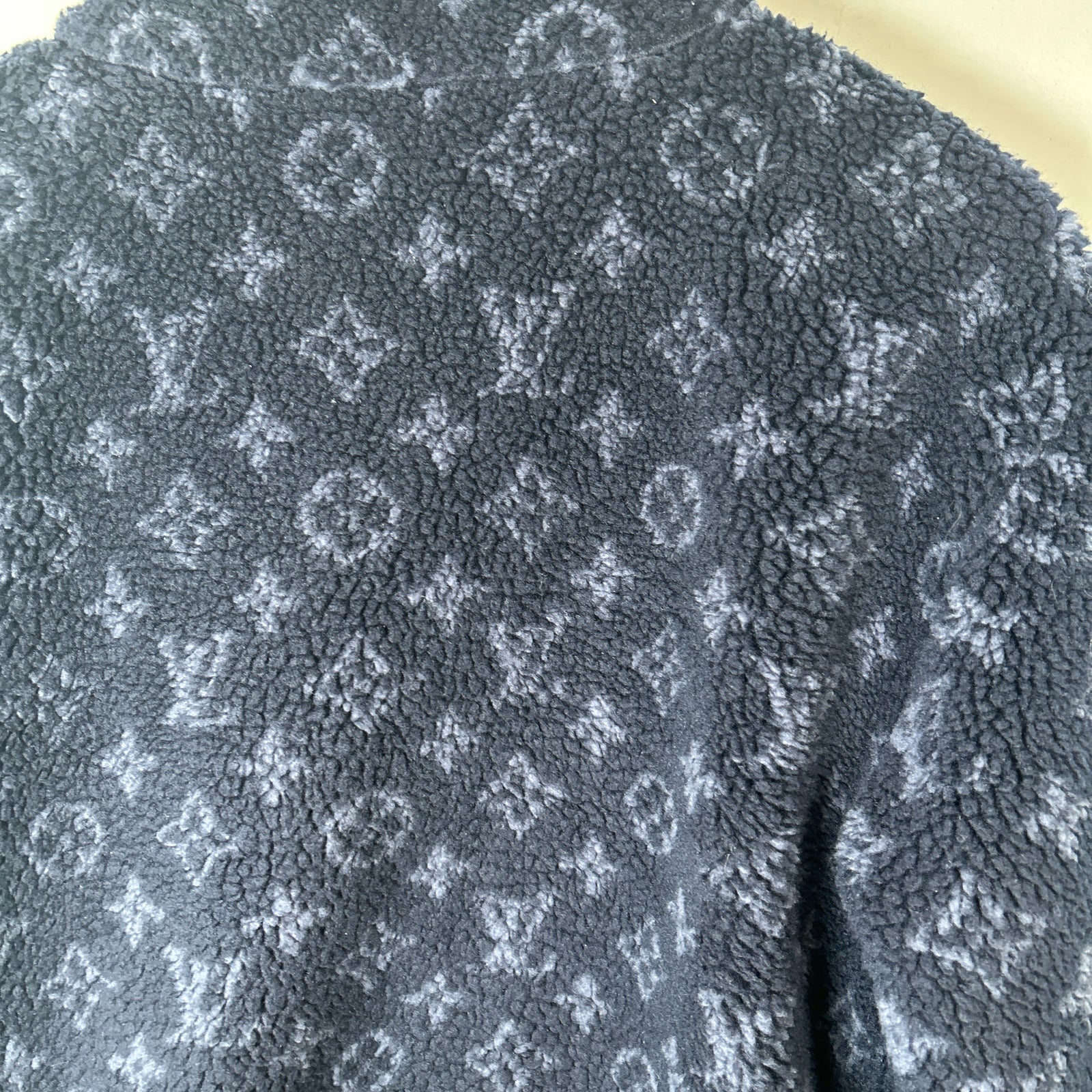 Louis Vuitton Navy Monogram Fleece Zip Up Jacket Size S