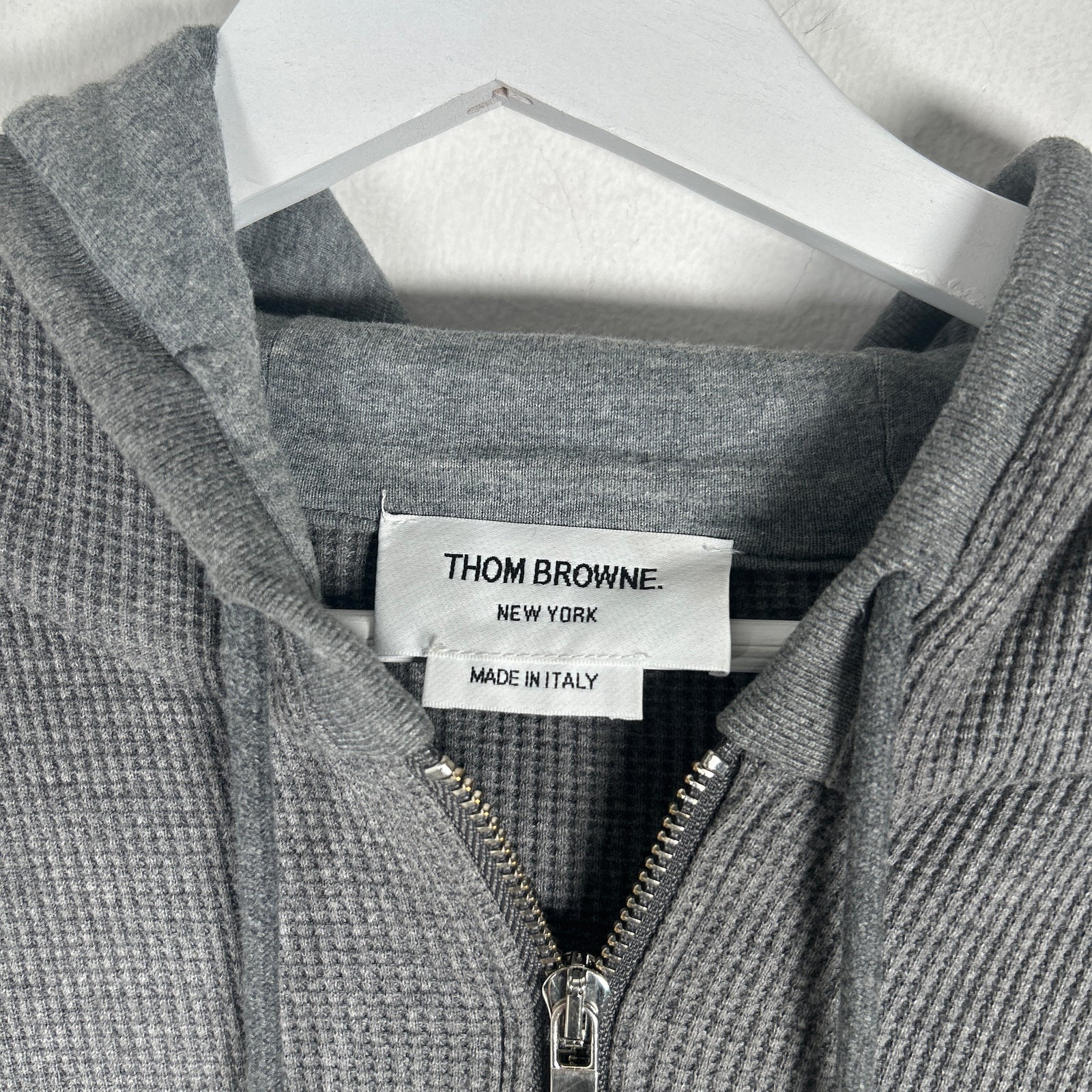 Thom Browne Grey 4 Bar Thermal Hoodie Size 3