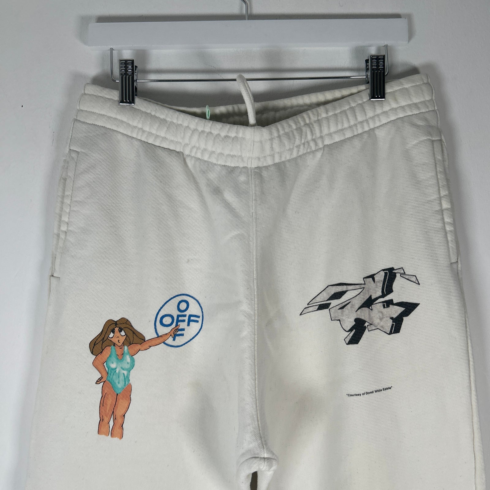 Off-White Graphic White Sweatpants Size L