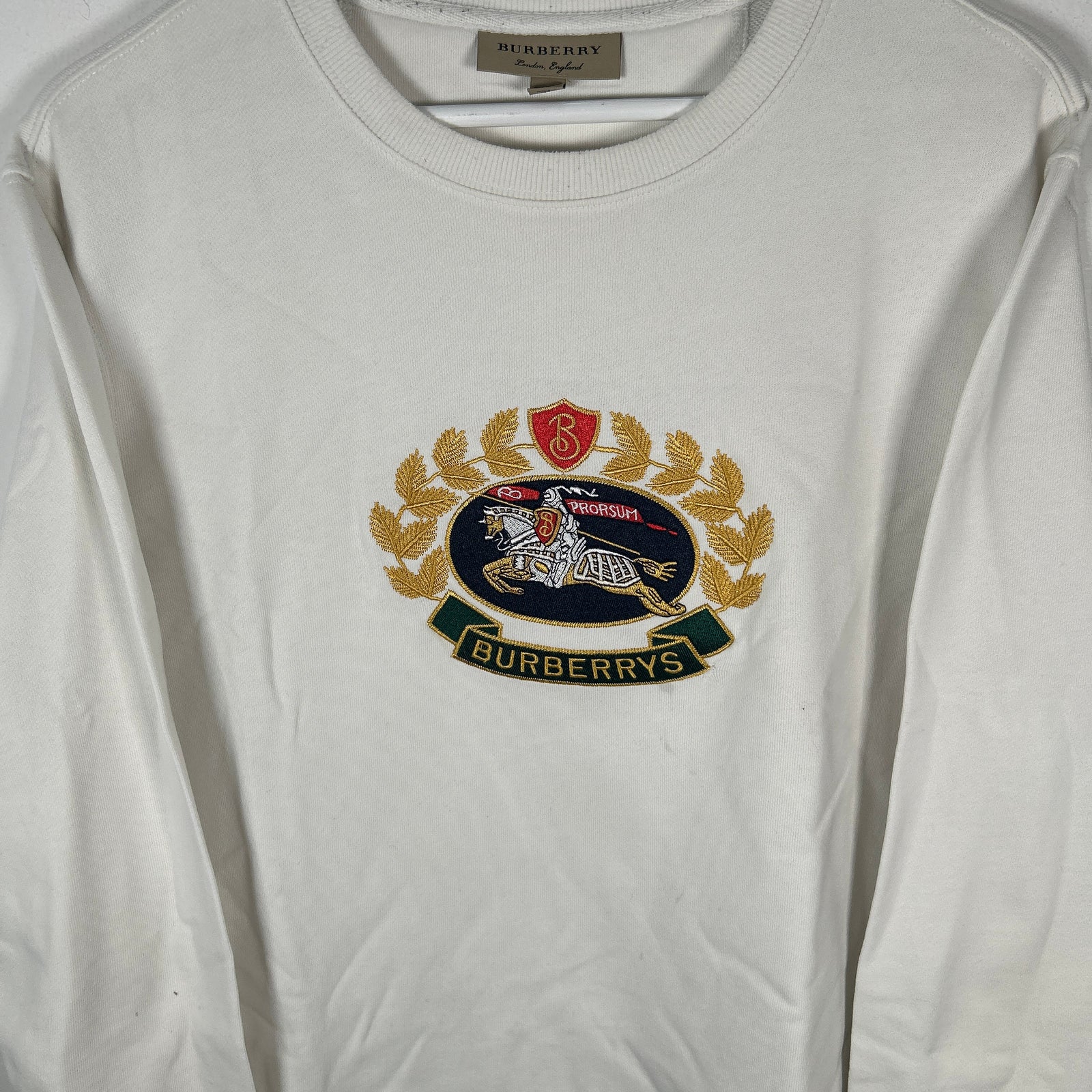 Burberry Embroidery Crest White Crewneck M