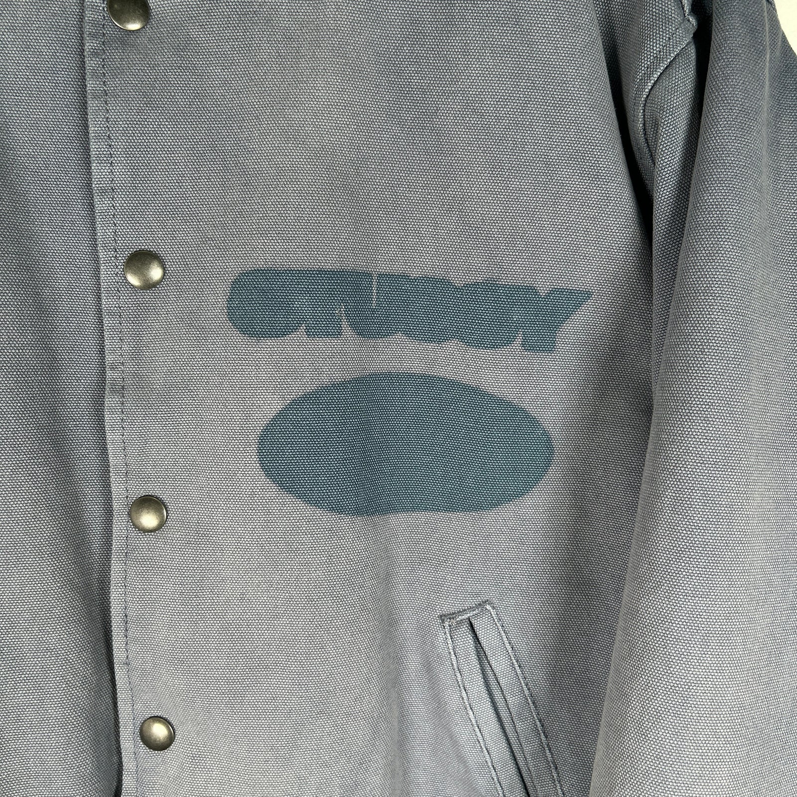 Stussy Ghost Logo Blue Bomber Jacket Size M