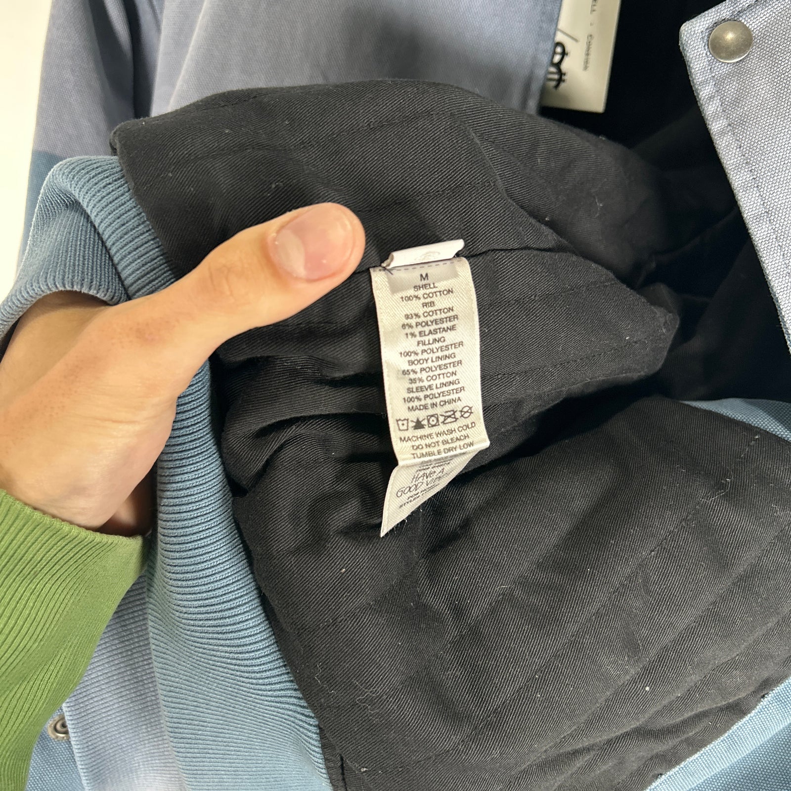 Stussy Ghost Logo Blue Bomber Jacket Size M