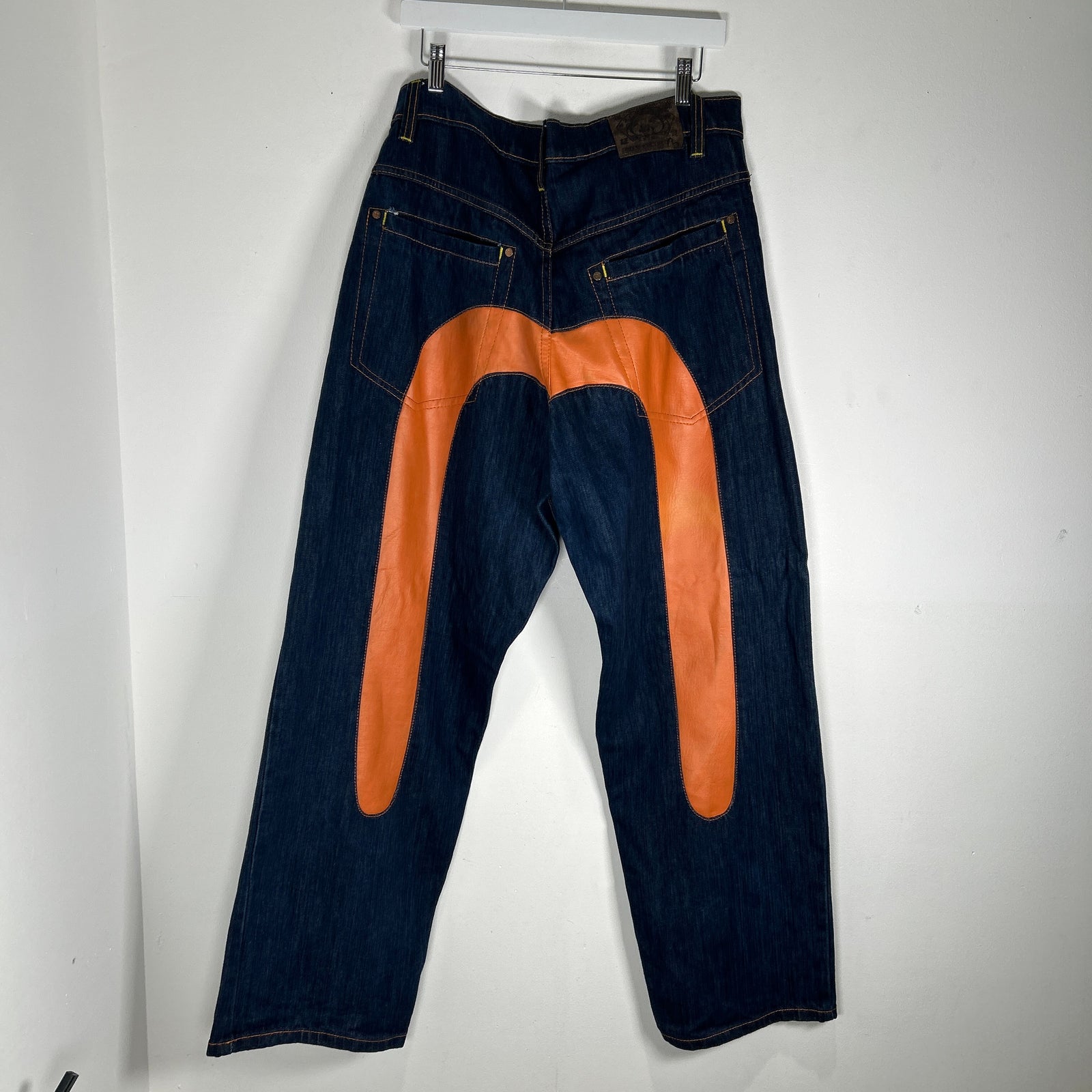 Evisu Leather Motif Jeans Size 34